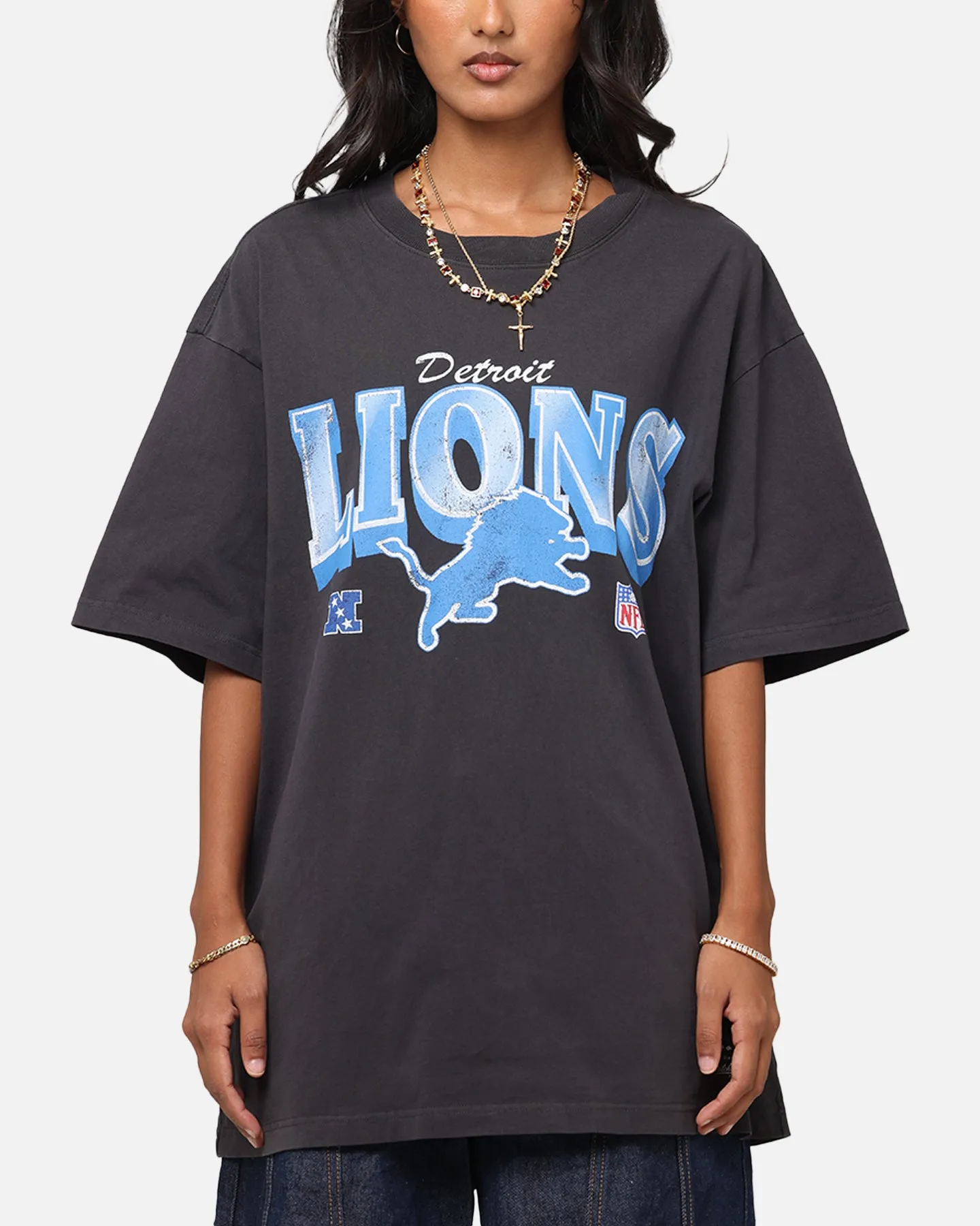 Mitchell & Ness Detroit Lions Arch T-Shirt Faded Black sold by Culture Kings