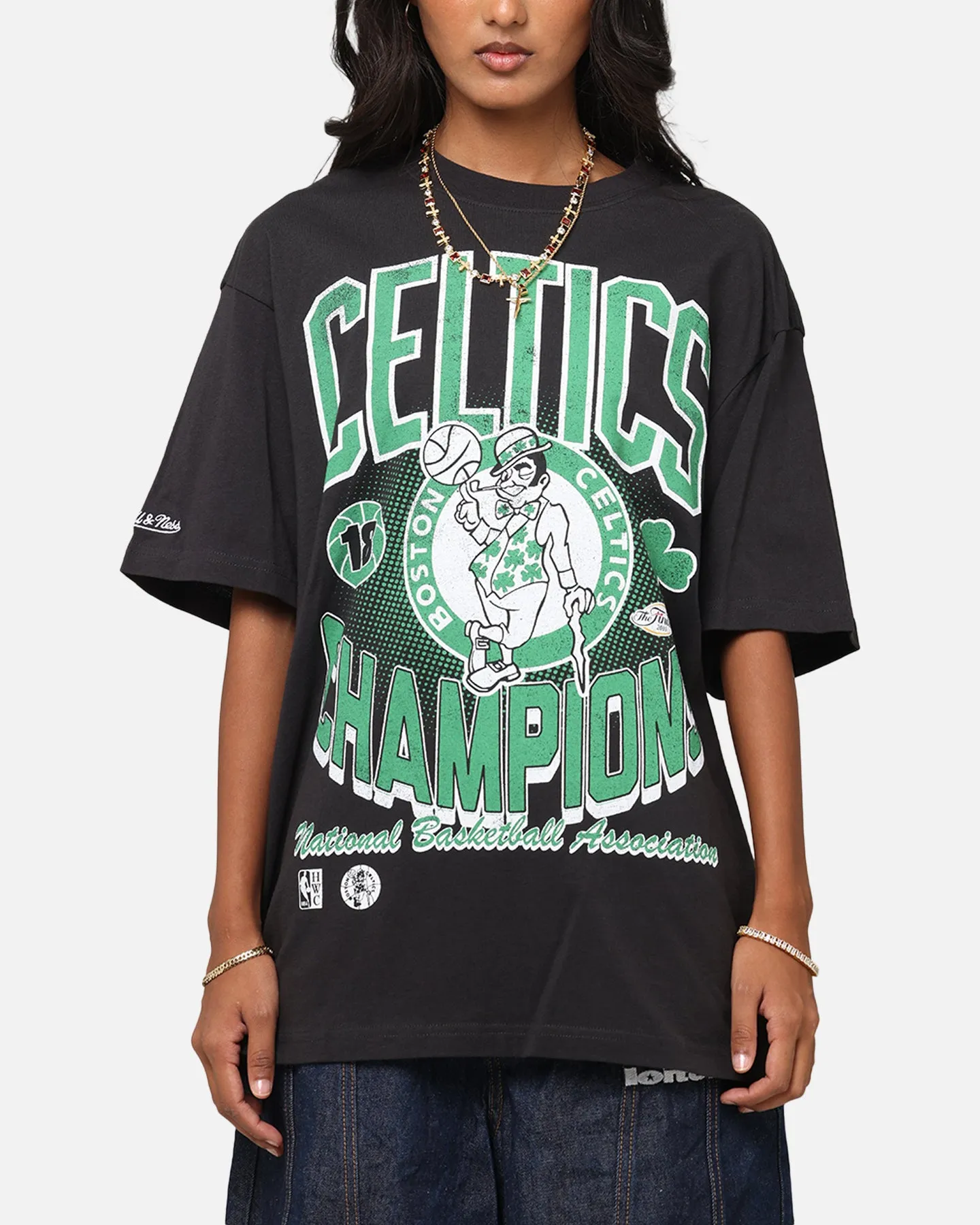 Mitchell & Ness Boston Celtics Champions 'Luck of the Irish' T-Shirt Faded Black sold by Culture Kings