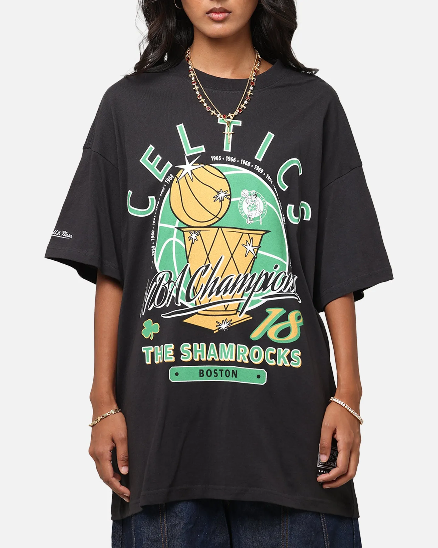 Mitchell & Ness Boston Celtics Champions Report "Champ Pack" T-Shirt Faded Black sold by Culture Kings