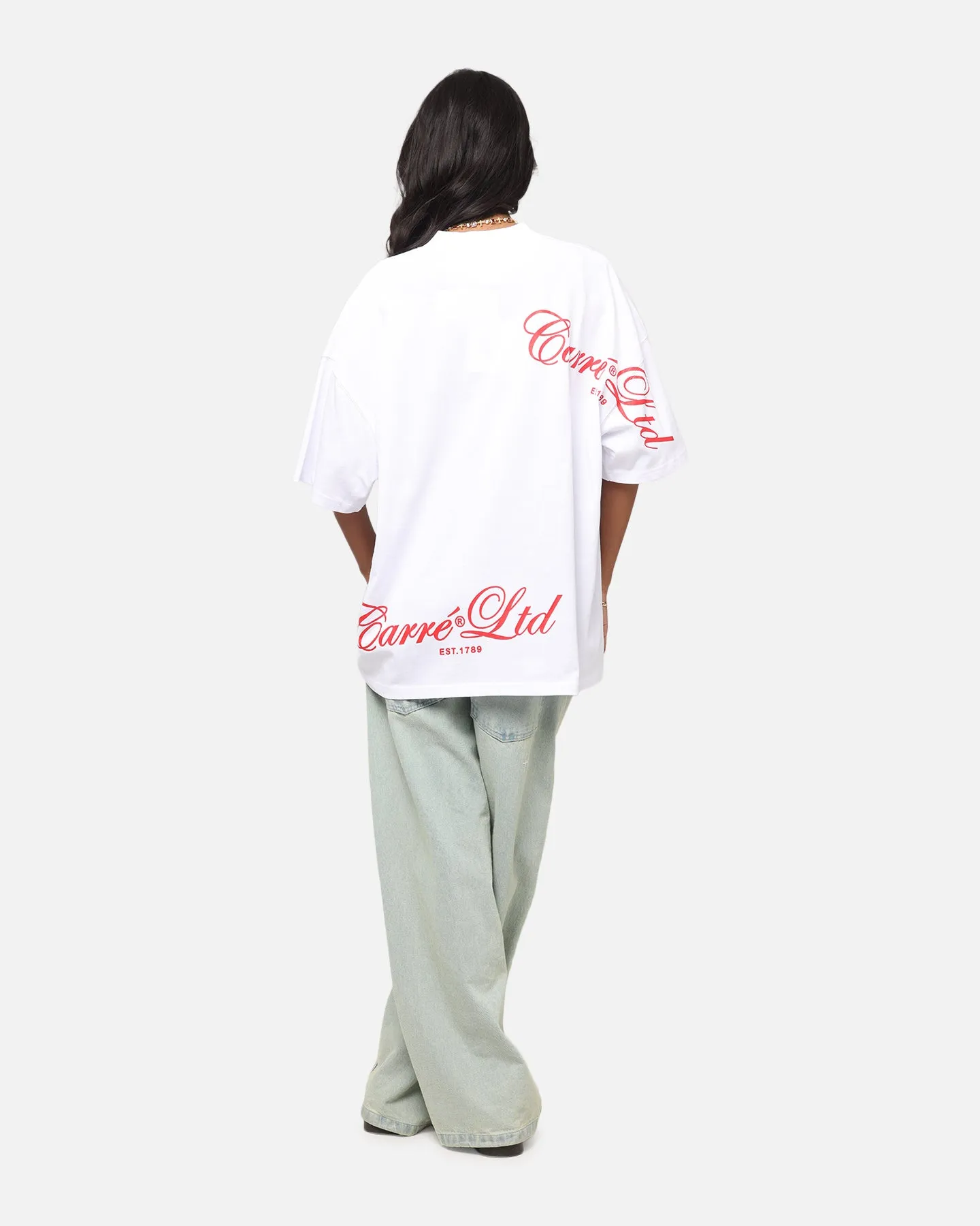 Carre Side Script Oversized T-Shirt White/Red sold by Culture Kings product image thumbnail 3