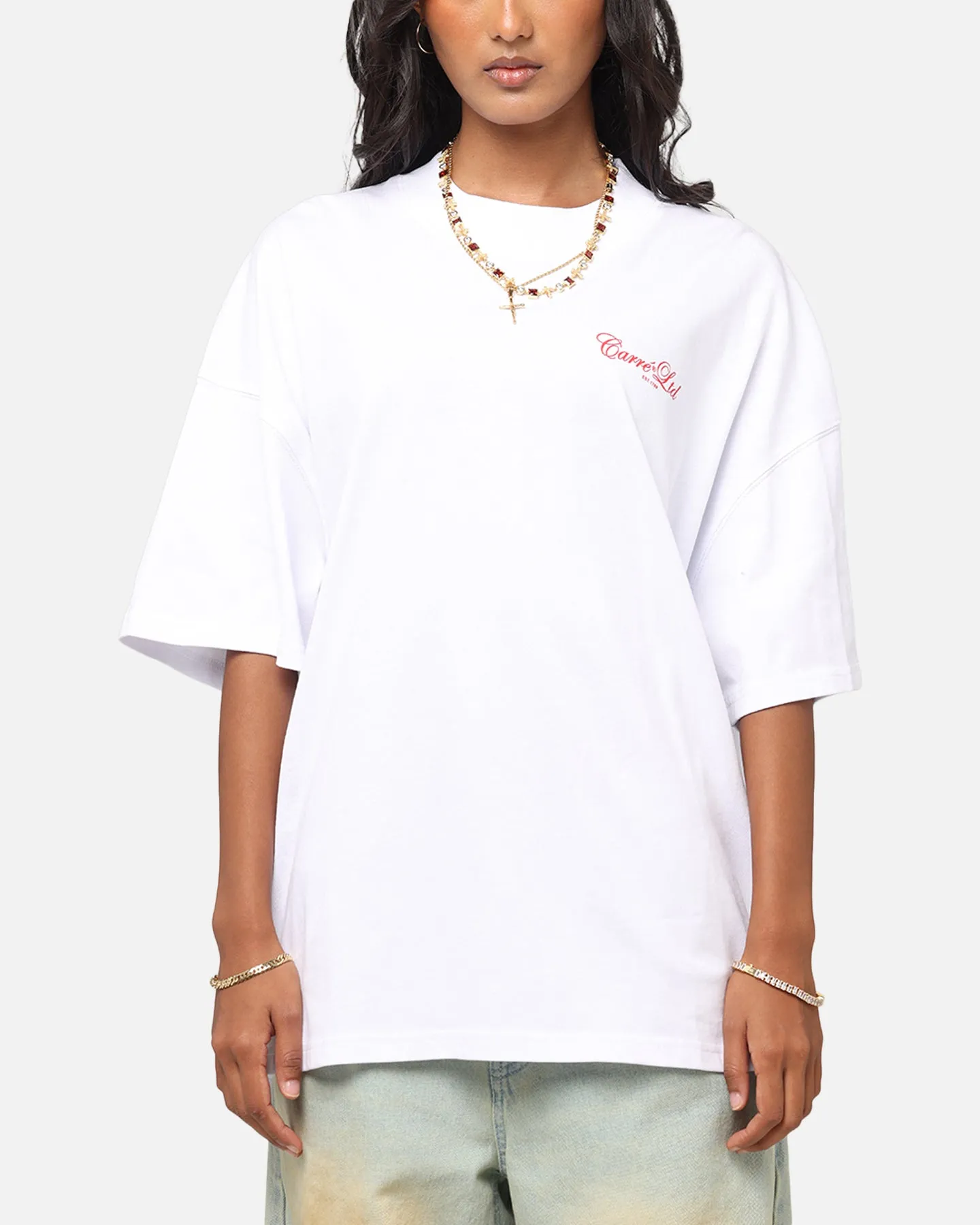 Carre Side Script Oversized T-Shirt White/Red sold by Culture Kings product image thumbnail 2