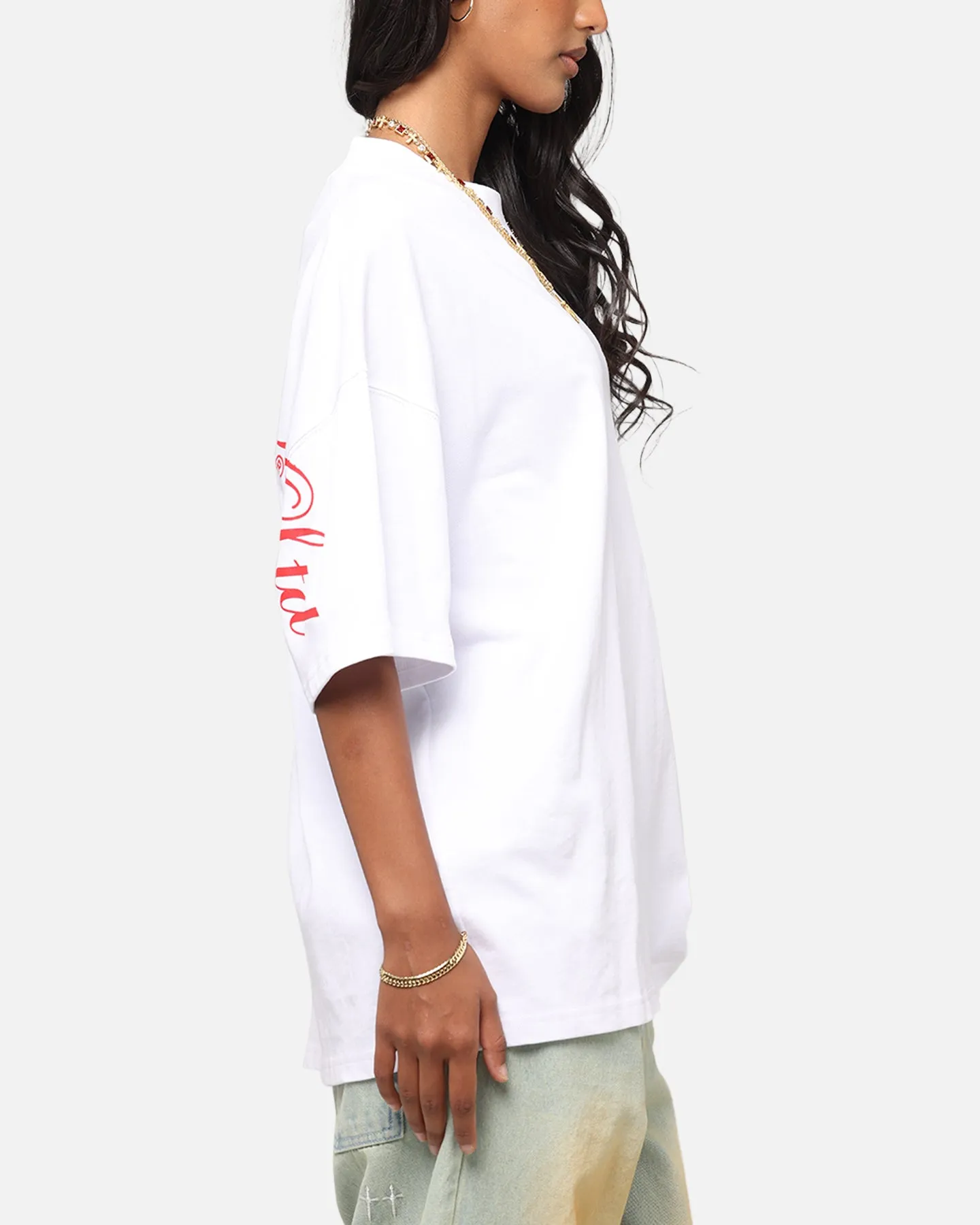 Carre Side Script Oversized T-Shirt White/Red sold by Culture Kings product image thumbnail 5