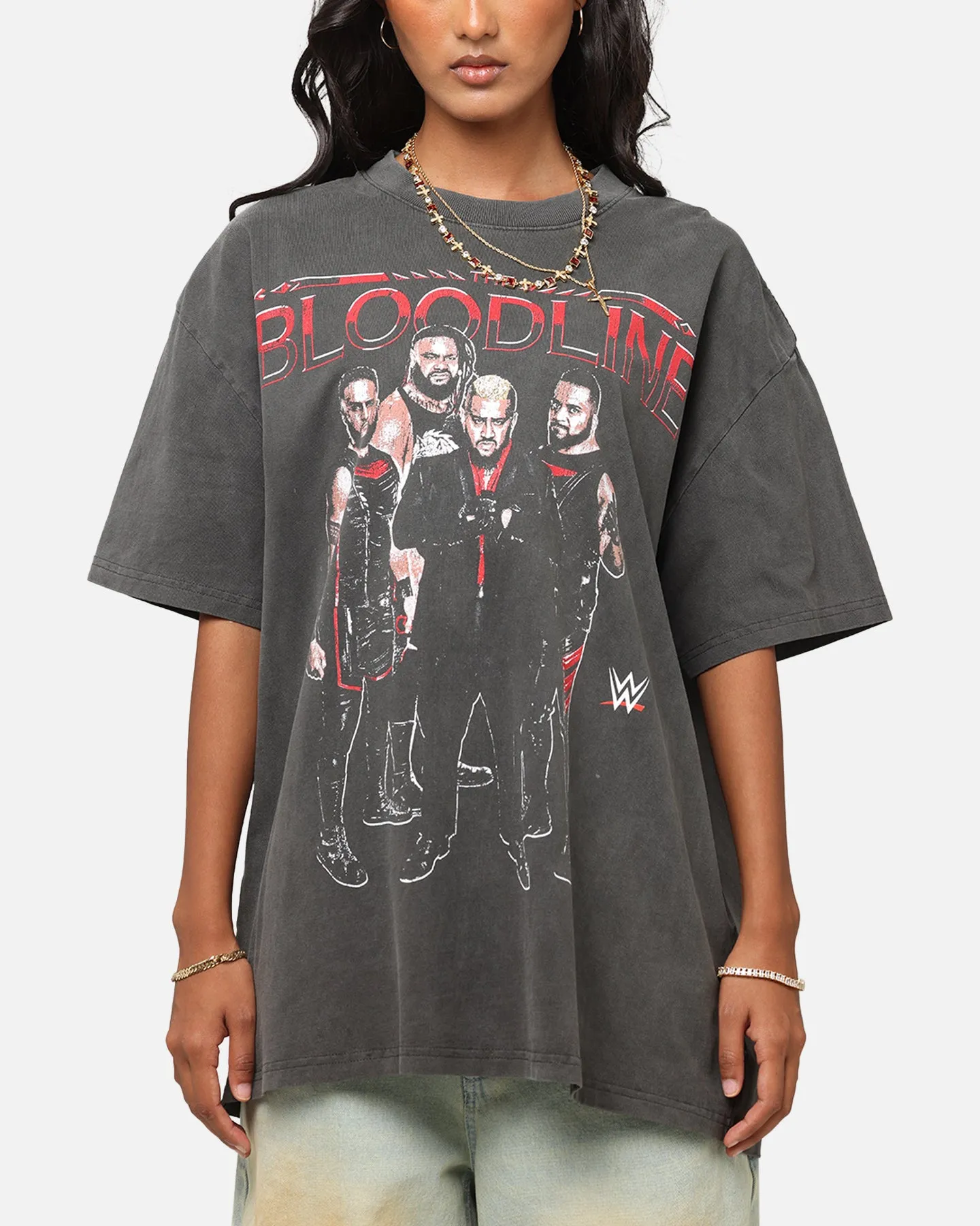 Culture Kings X WWE The Bloodline Heavyweight T-Shirt Black Wash sold by Culture Kings