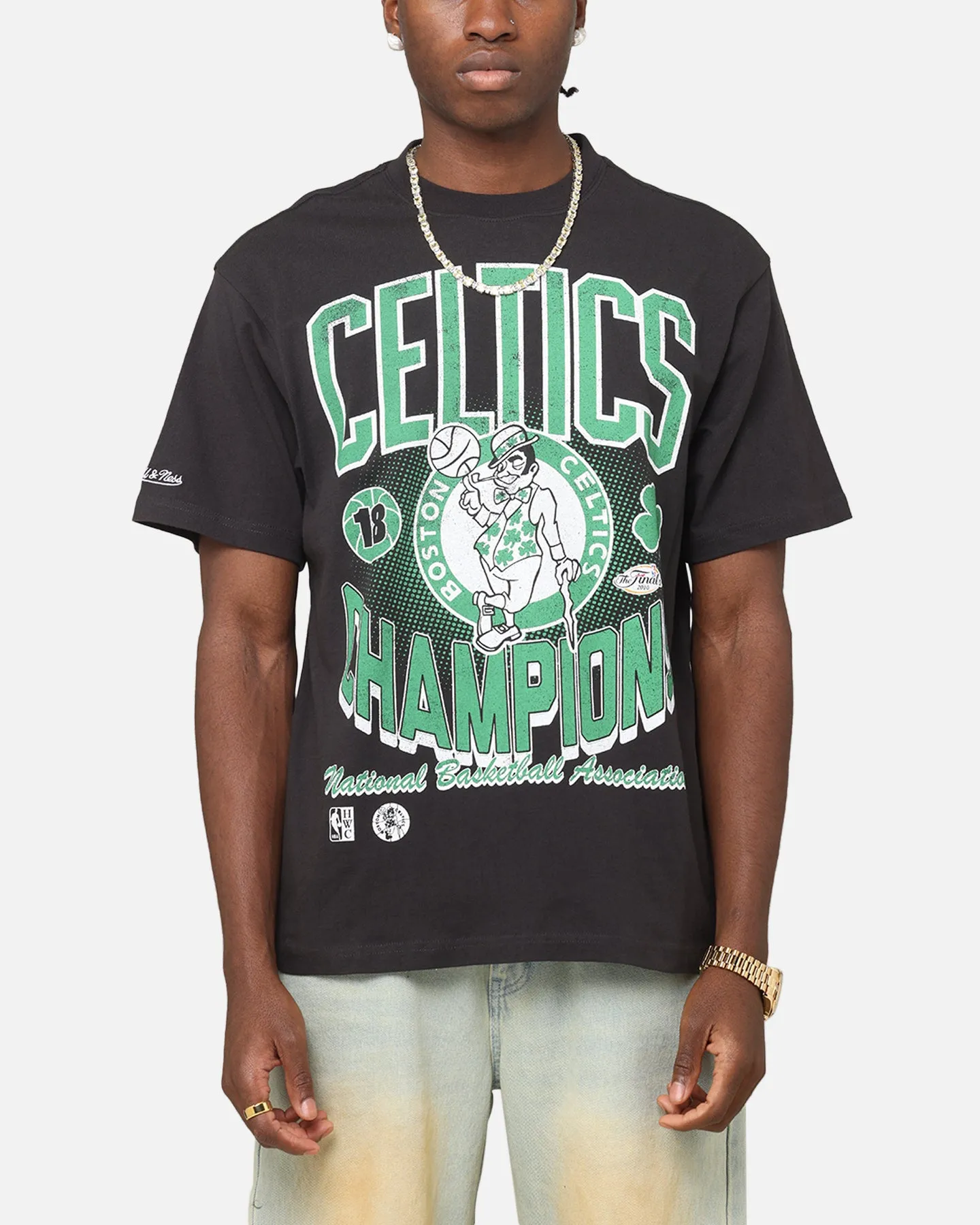 Mitchell & Ness Boston Celtics Champions 'Luck of the Irish' T-Shirt Faded Black sold by Culture Kings