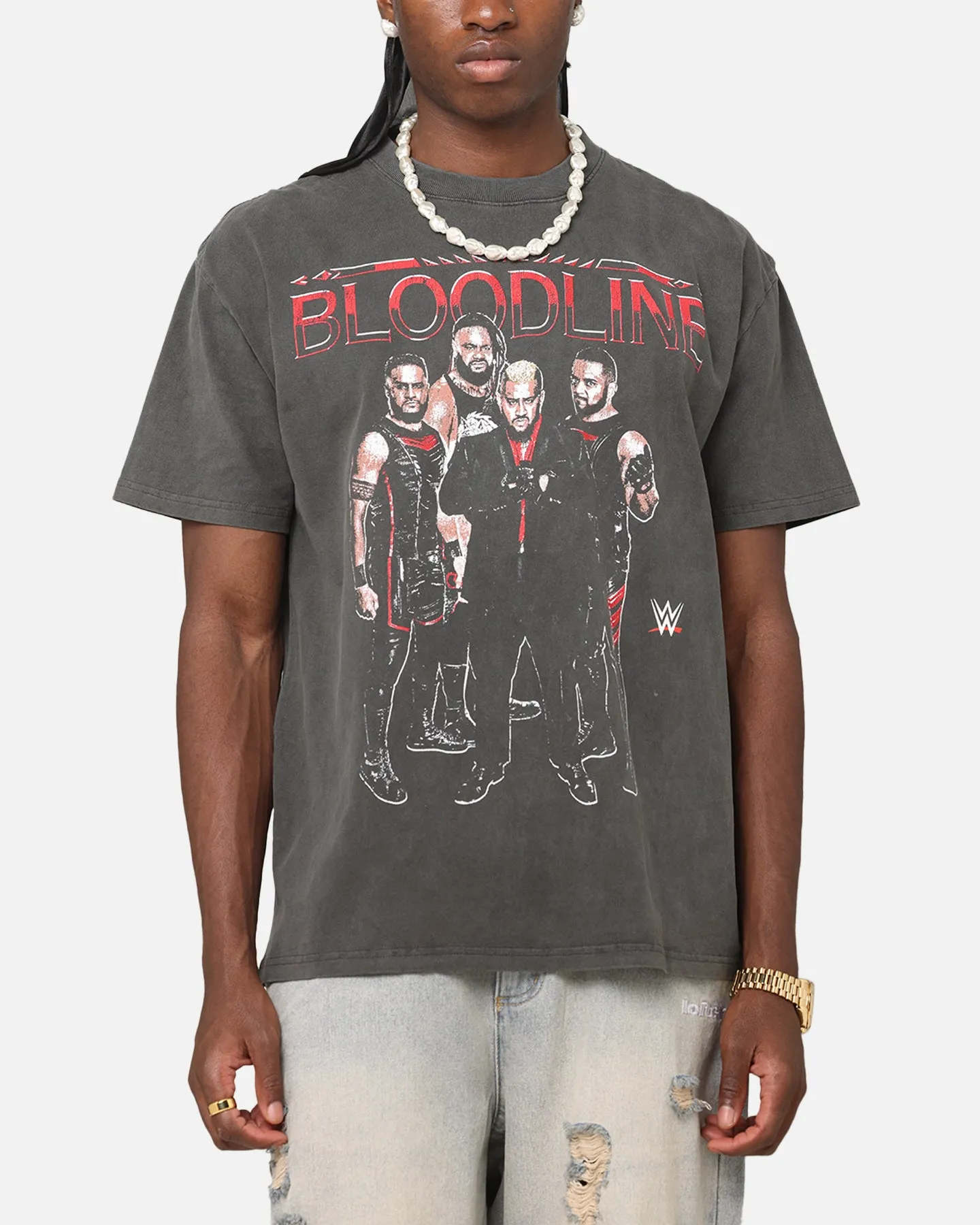 Culture Kings X WWE The Bloodline Heavyweight T-Shirt Black Wash sold by Culture Kings