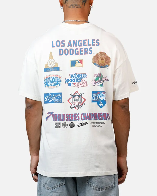 Mitchell & Ness Los Angeles Dodgers Championship Report "Champ Pack" T-Shirt Egret sold by Culture Kings