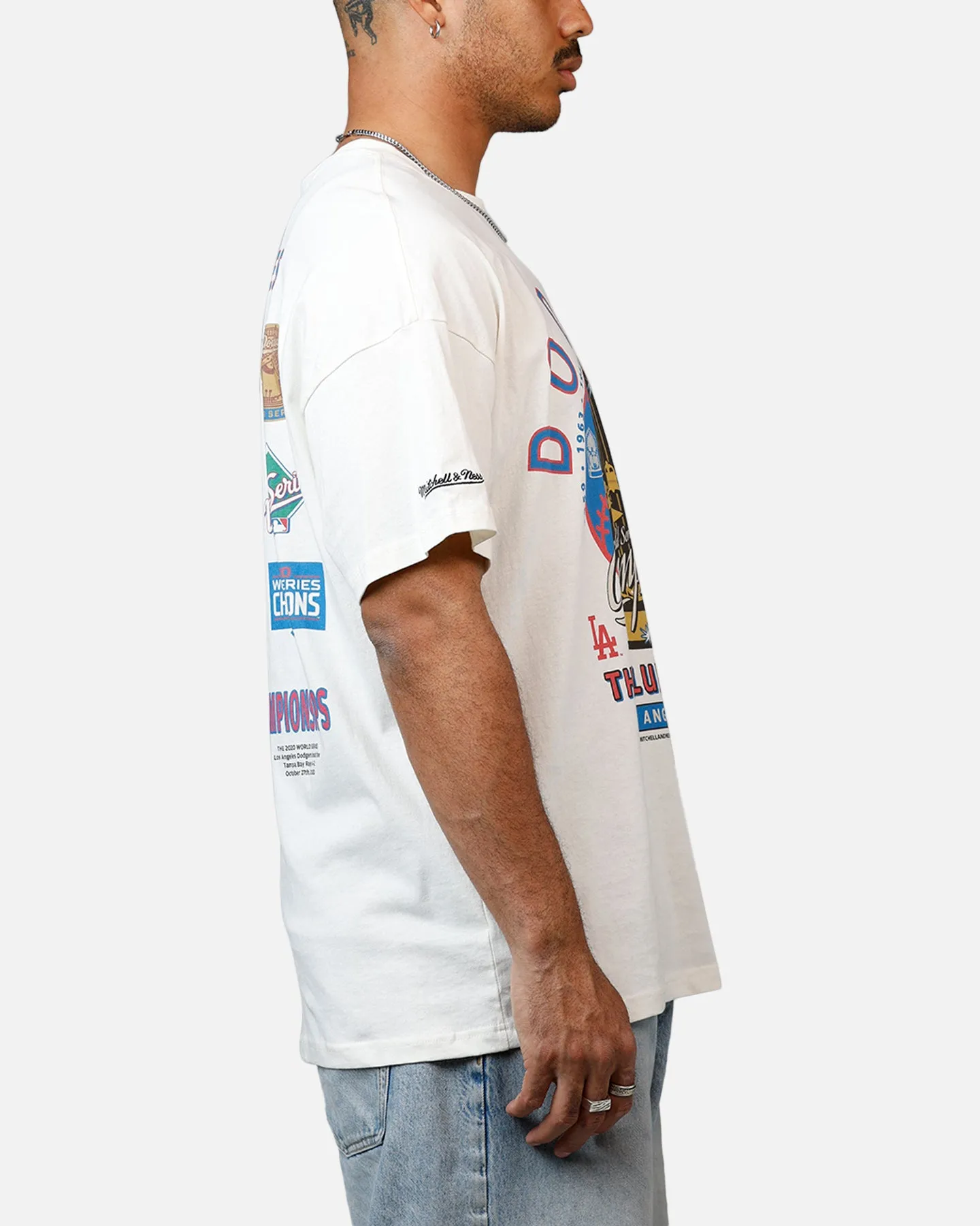 Mitchell & Ness Los Angeles Dodgers Championship Report "Champ Pack" T-Shirt Egret sold by Culture Kings product image thumbnail 4