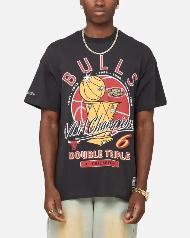 Mitchell & Ness Chicago Bulls Champions Report "Champ Pack" T-Shirt Faded Black sold by Culture Kings