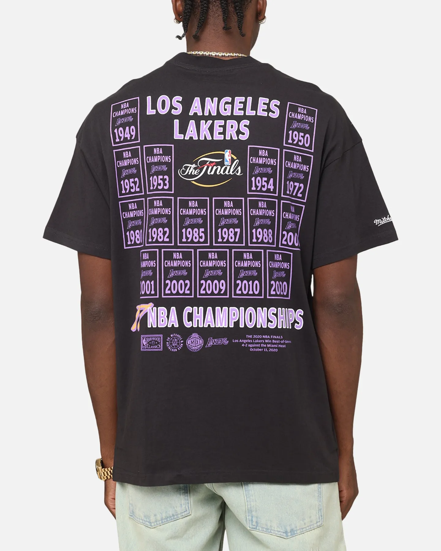 Mitchell & Ness Los Angeles Lakers Champions Report "Champ Pack" T-Shirt Faded Black sold by Culture Kings product image thumbnail 2