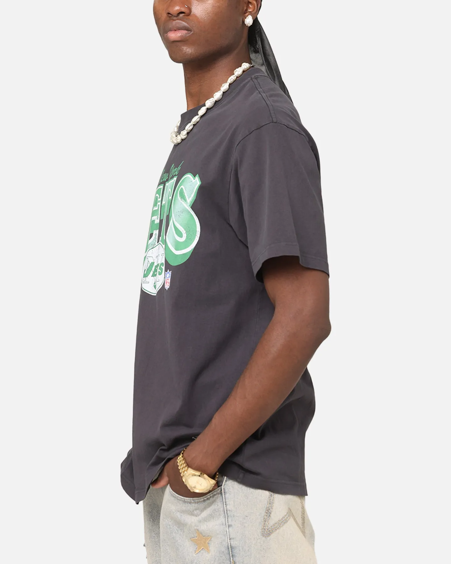 Mitchell & Ness New York Jets Arch T-Shirt Faded Black sold by Culture Kings product image thumbnail 5