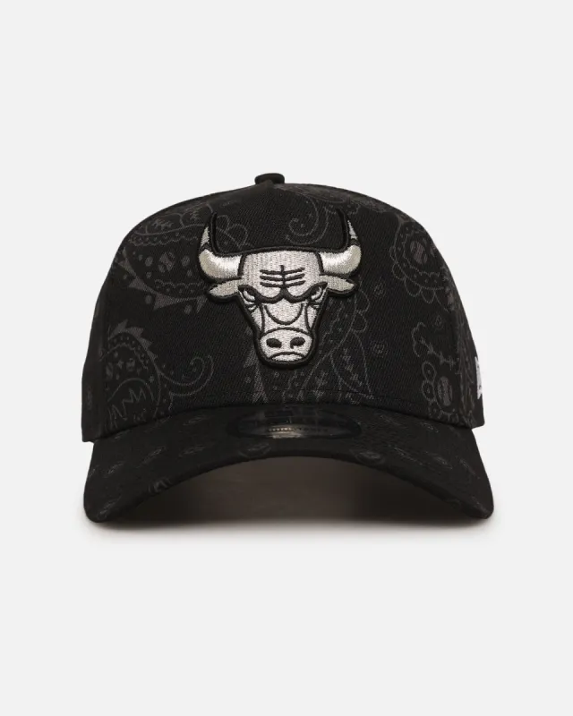 New Era Chicago Bulls 'Tonal Paisley' 9FORTY A-Frame Snapback Black sold by Culture Kings
