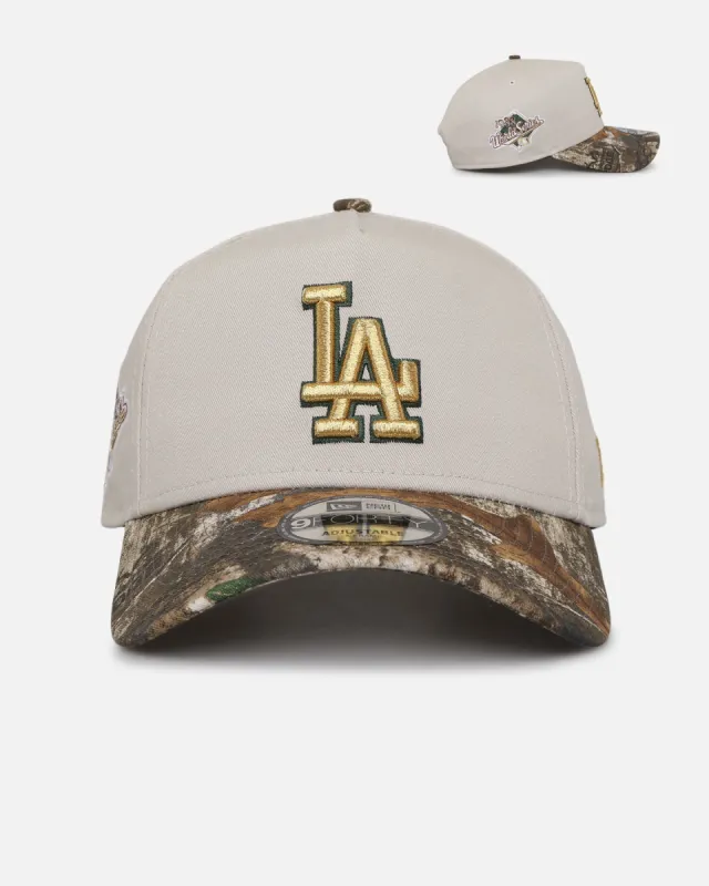 New Era Los Angeles Dodgers 'Real Tree Stone' 9FORTY A-Frame Snapback Stone made by New Era