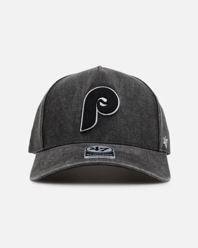 47 Brand Philadelphia Phillies 'Washed Black' Offside DT Snapback Washed Black sold by Culture Kings