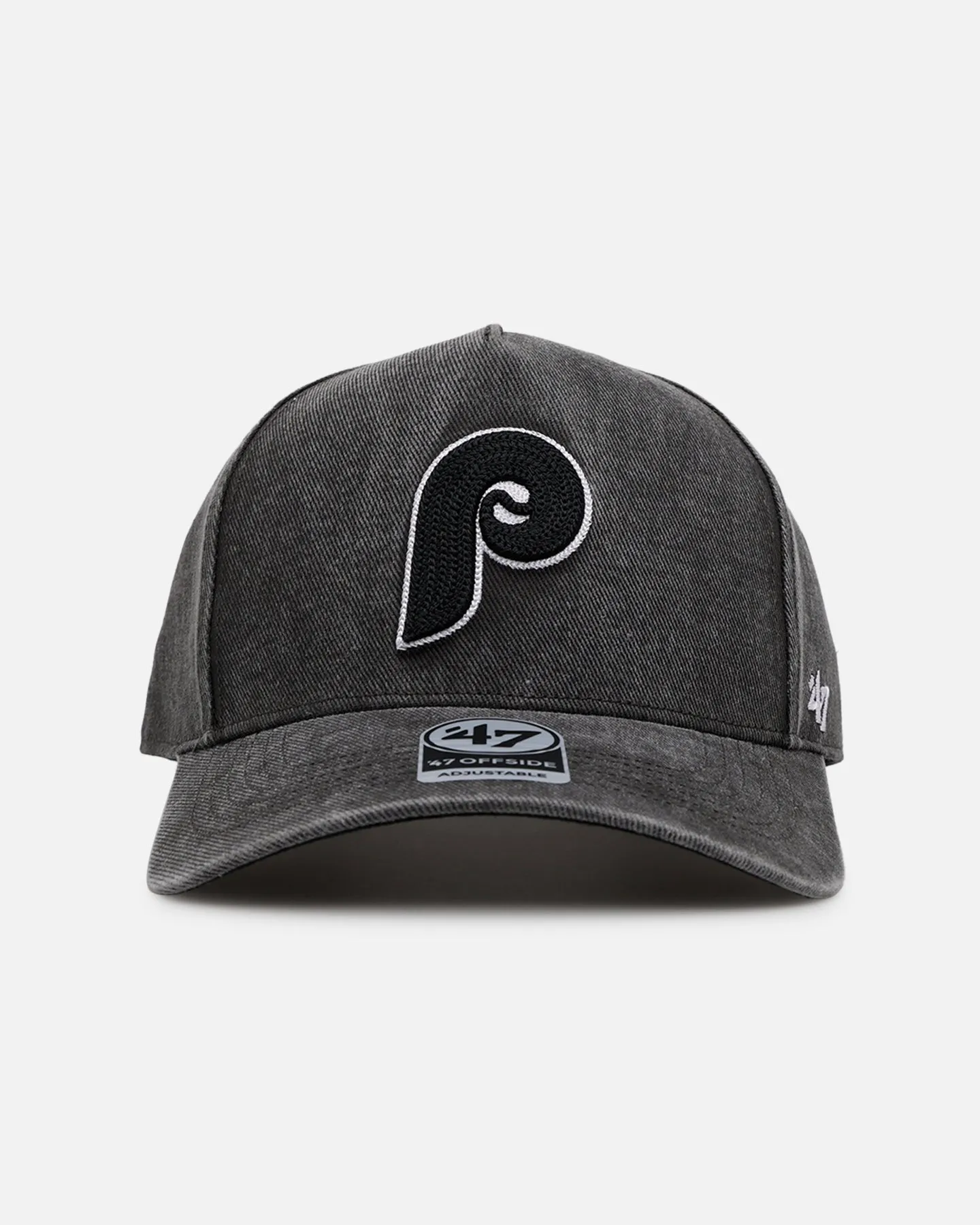 47 Brand Philadelphia Phillies 'Washed Black' Offside DT Snapback Washed Black sold by Culture Kings