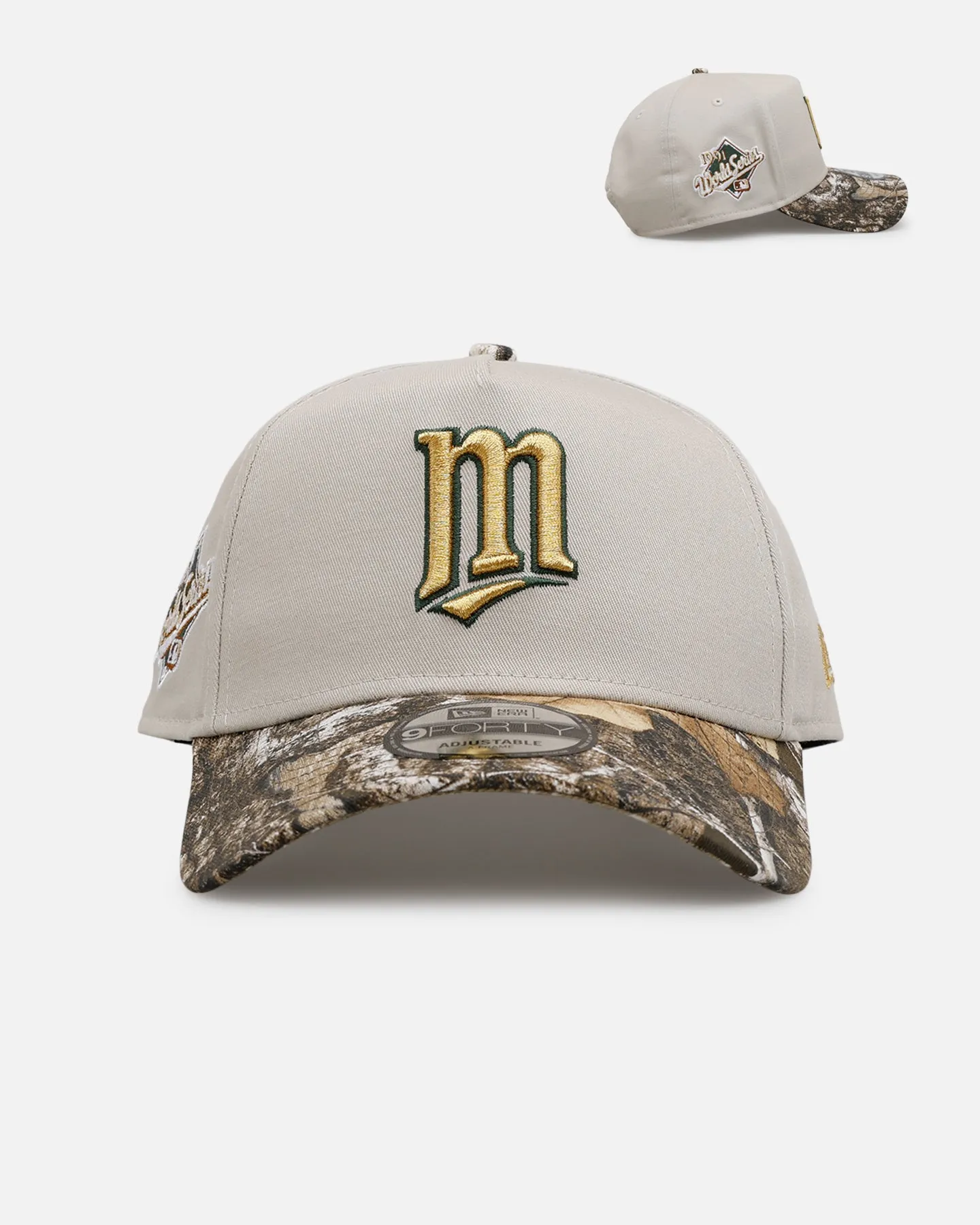 New Era Minnesota Twins 'Stone Realtree' 9FORTY A-Frame Snapback Stone sold by Culture Kings