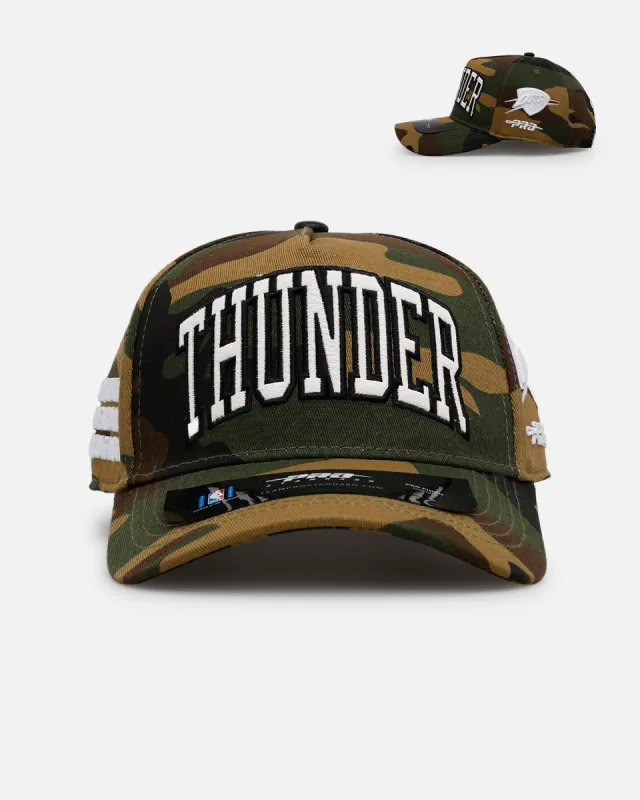Pro Standard Oklahoma City Thunder 'Woodland Camo' Pro Pinch Snapback Camo sold by Culture Kings