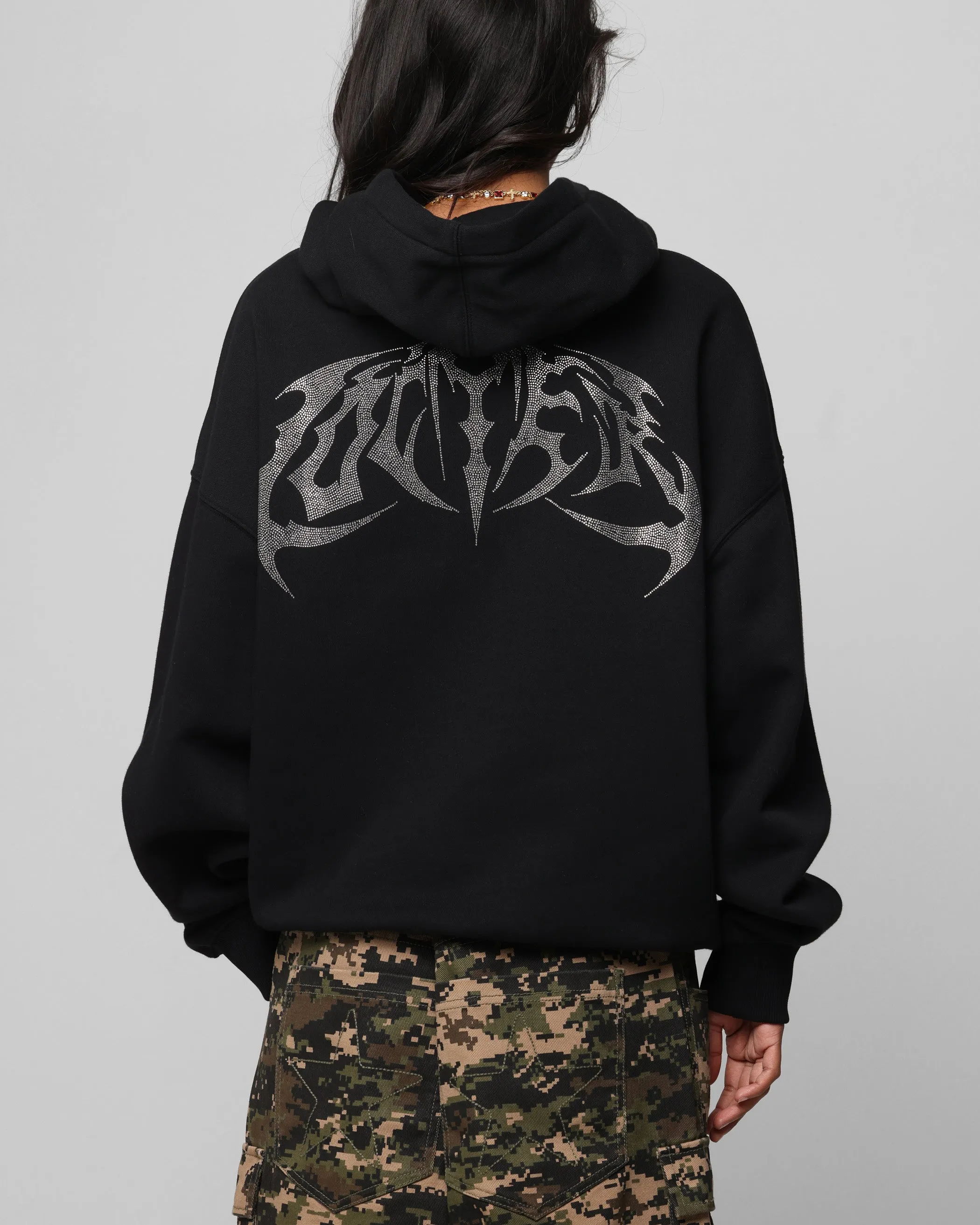 Loiter Metal Rhinestone Hoodie Black sold by Culture Kings product image thumbnail 2
