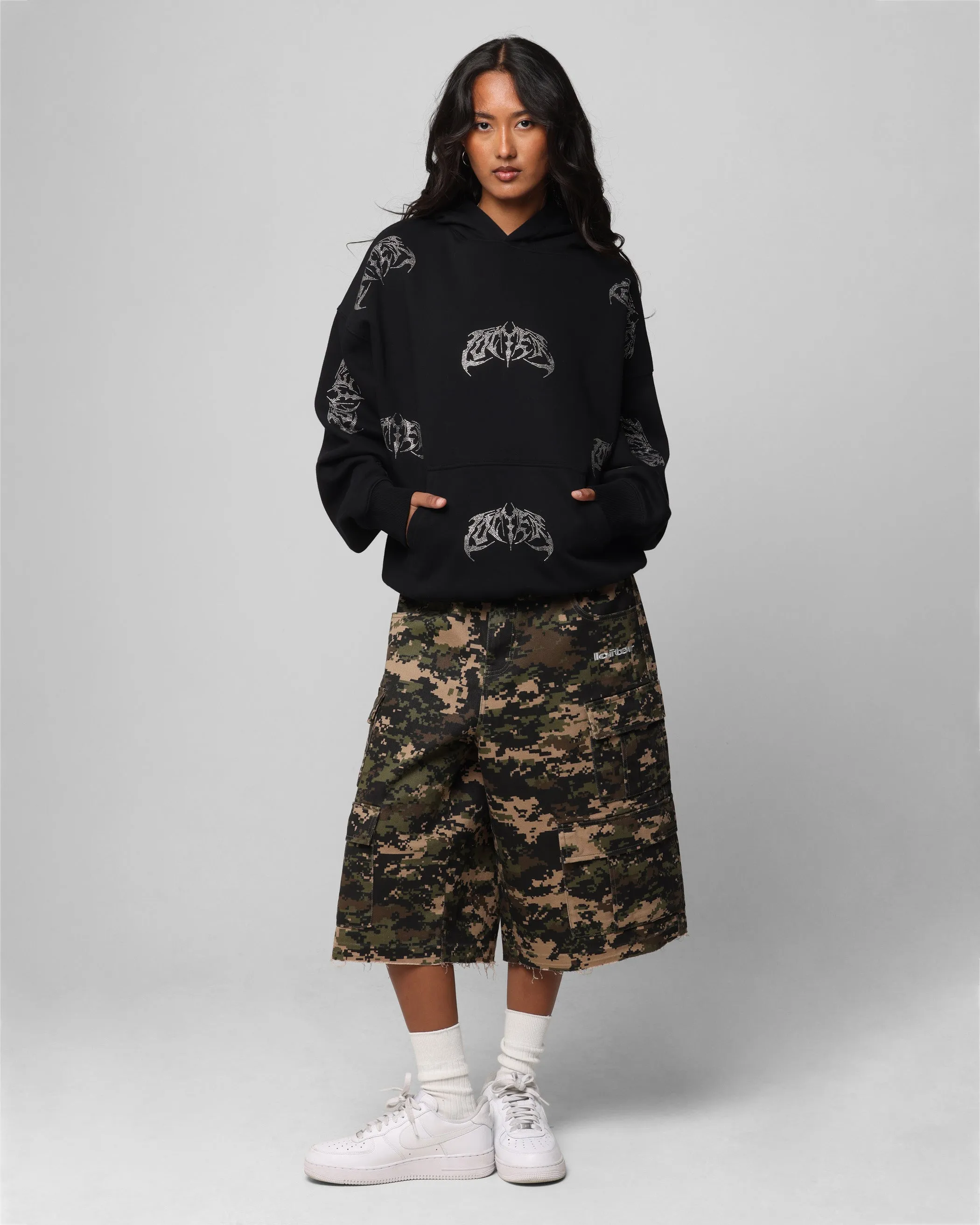 Loiter Metal Rhinestone Hoodie Black sold by Culture Kings product image thumbnail 3