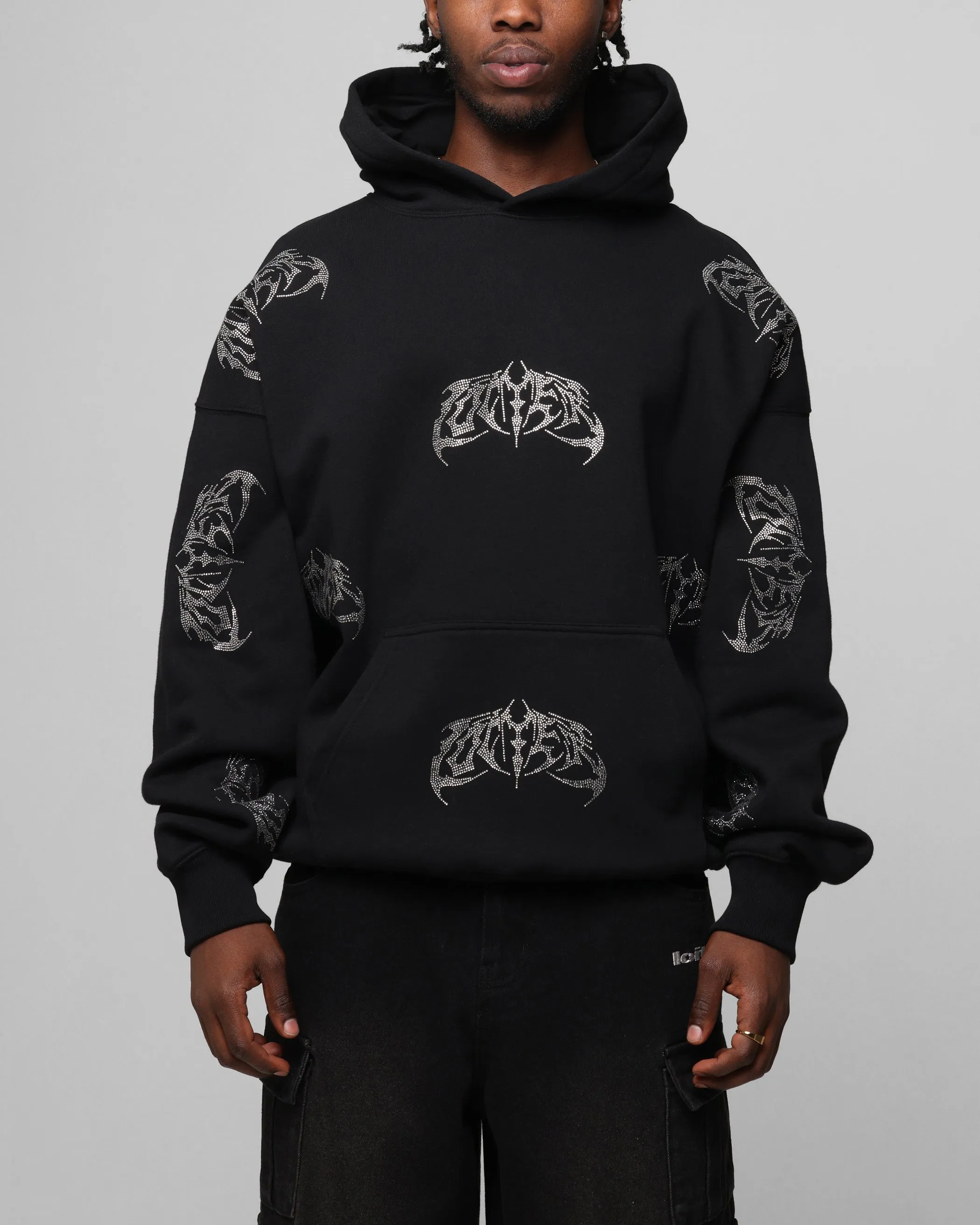 Loiter Metal Rhinestone Hoodie Black sold by Culture Kings