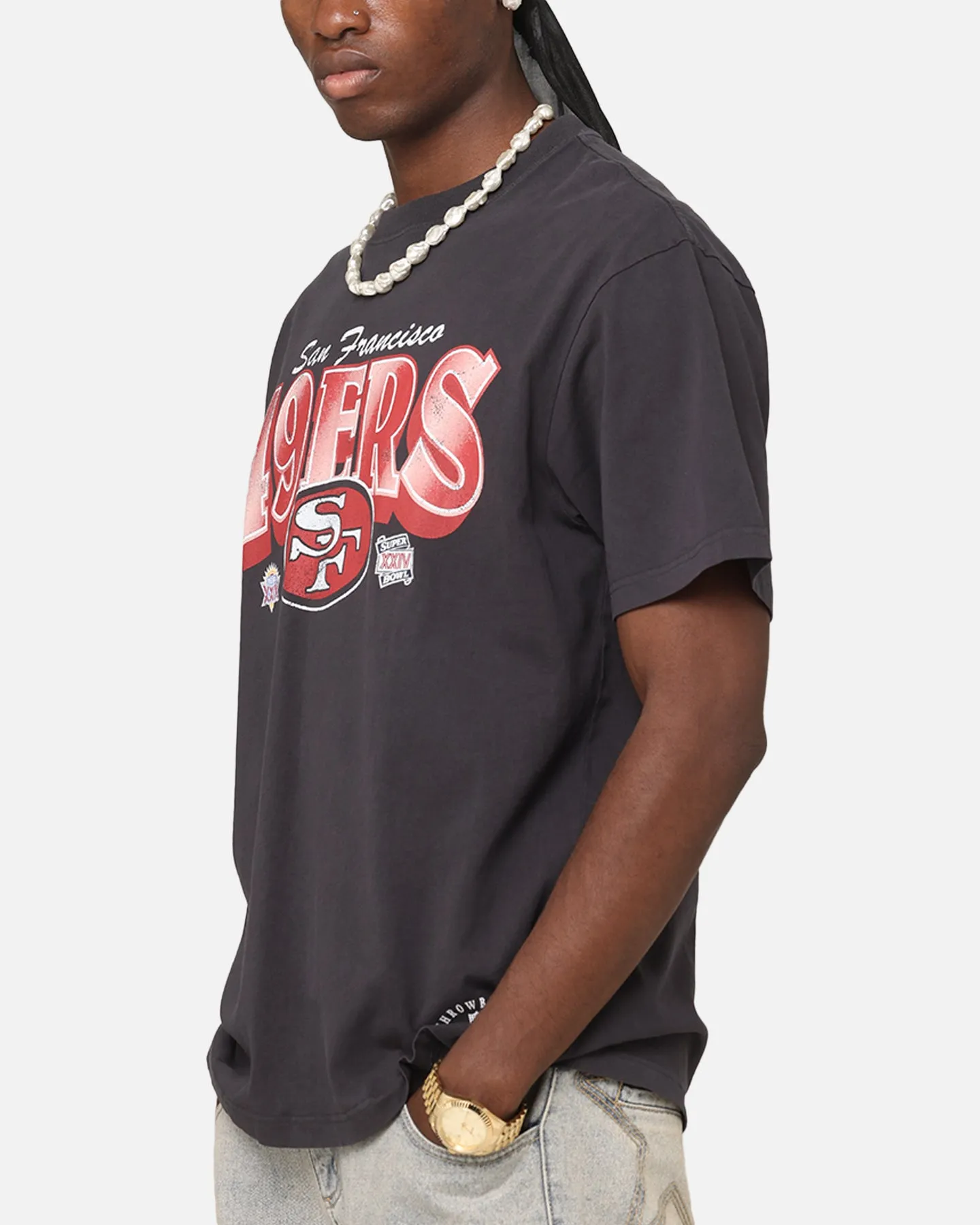 Mitchell & Ness San Francisco 49ers Arch T-Shirt Faded Black sold by Culture Kings product image thumbnail 5