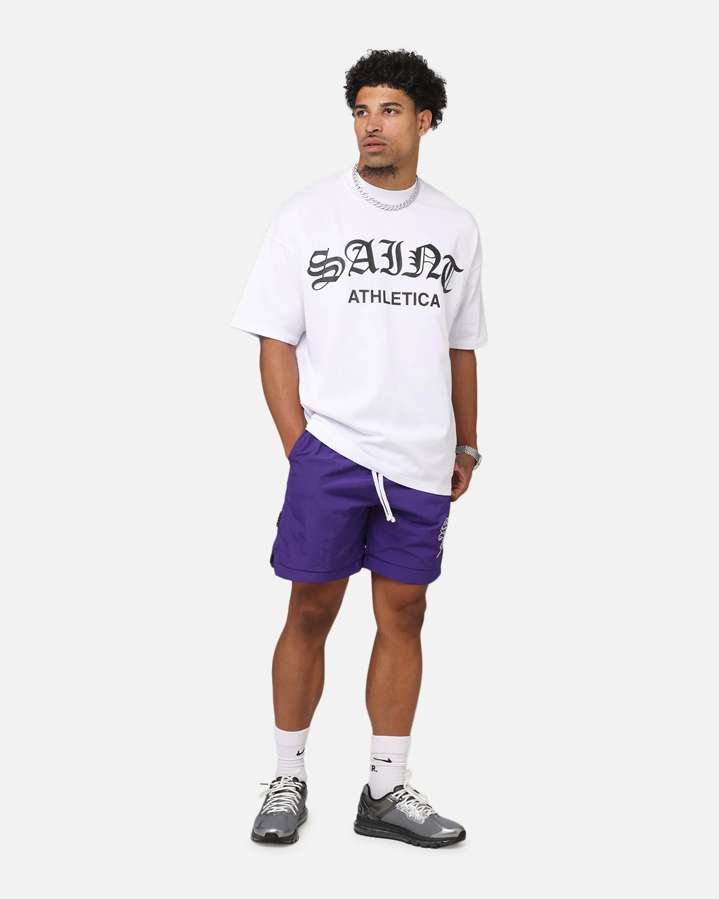Saint Morta Saint Athletica Boxy T-Shirt White/Black sold by Culture Kings product image thumbnail 3