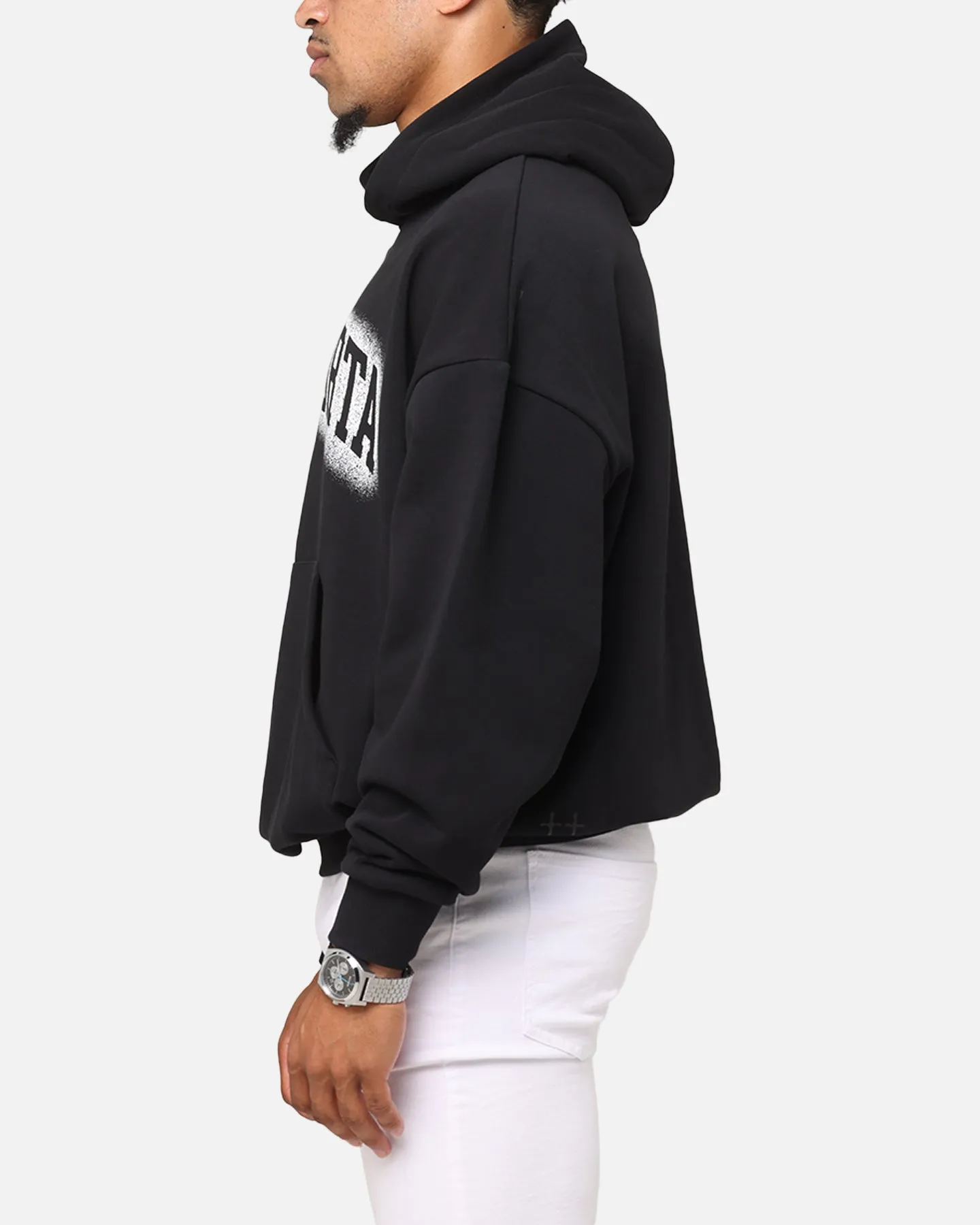 Saint Morta Spray Logo Boxy Hoodie Black sold by Culture Kings product image thumbnail 5