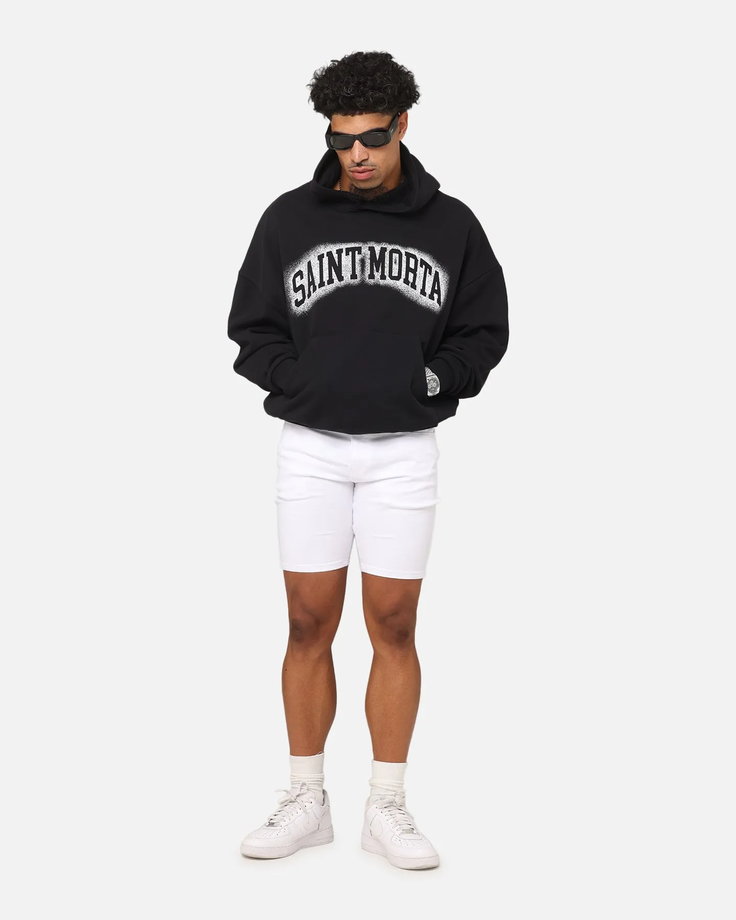 Saint Morta Spray Logo Boxy Hoodie Black sold by Culture Kings product image thumbnail 2