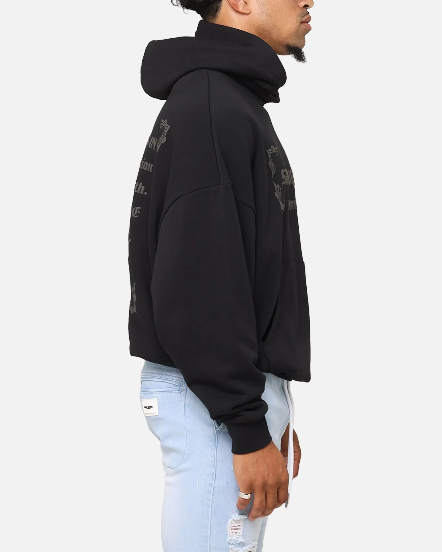 Saint Morta Repentant Heart Boxy Hoodie Black/Black sold by Culture Kings product image thumbnail 5