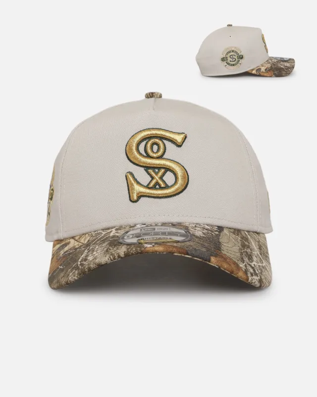New Era Chicago White Sox 'Real Tree Stone' 9FORTY A-Frame Snapback Stone sold by Culture Kings