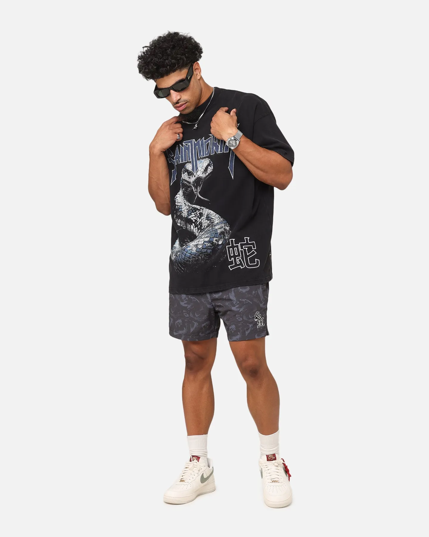Saint Morta Year Of The Snake Nylon Shorts Black/Grey sold by Culture Kings product image thumbnail 2
