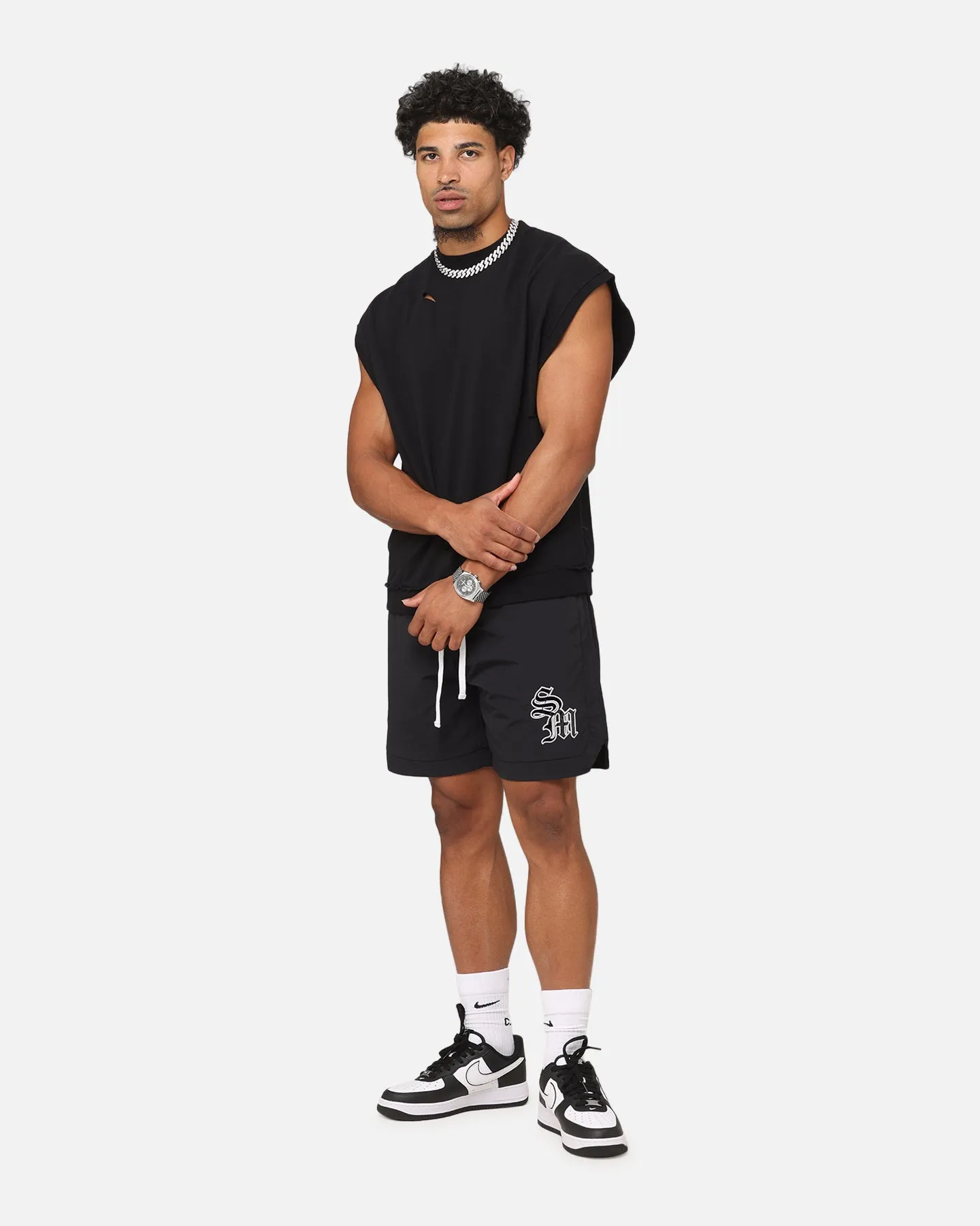 Saint Morta Premium Cut Off Sweat Shirt Black sold by Culture Kings product image thumbnail 2