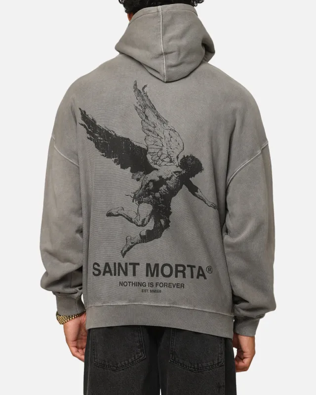 Saint Morta Nothing Is Forever Boxy Hoodie Washed Charcoal sold by Culture Kings