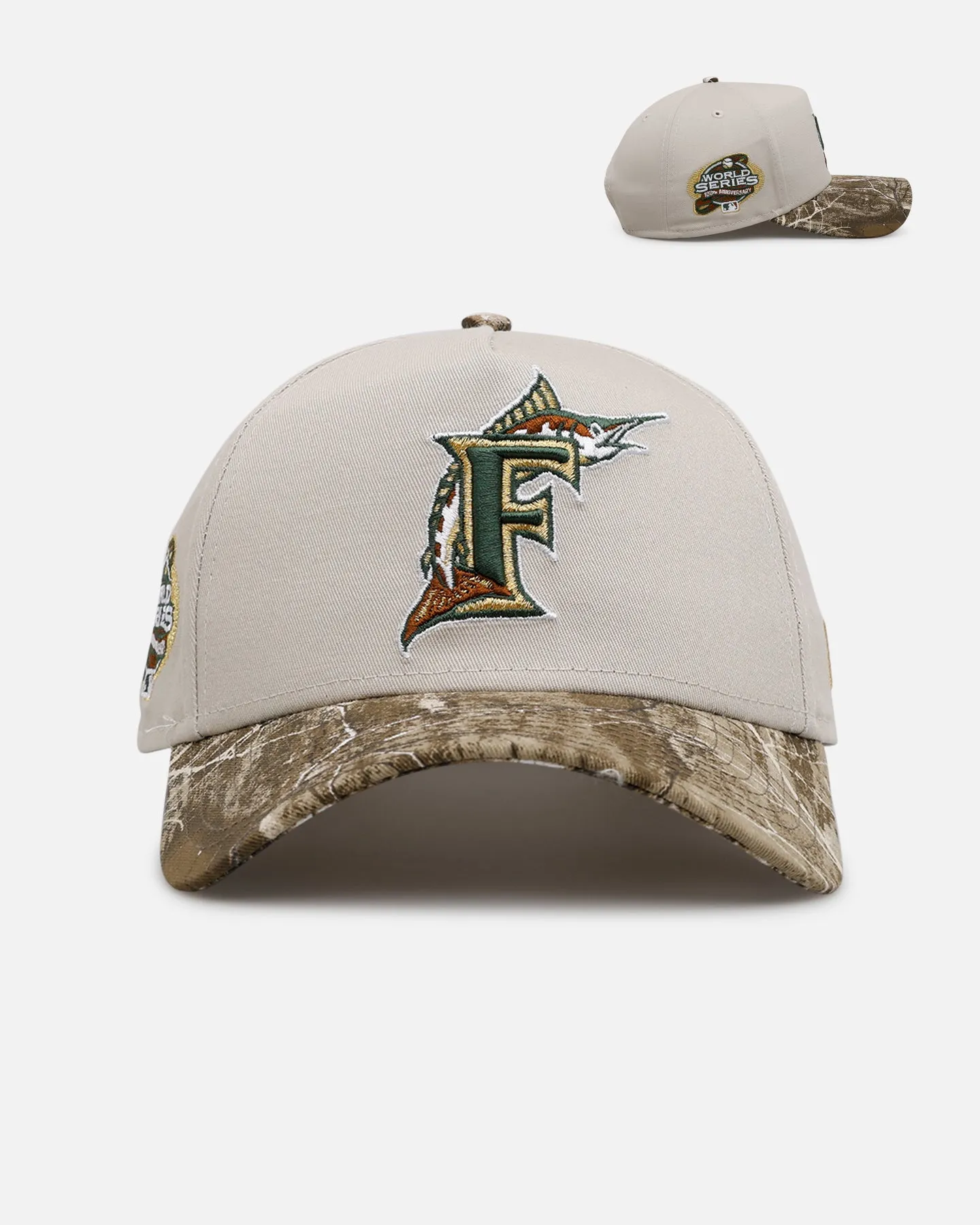 New Era Florida Marlins 'Real Tree Stone' 9FORTY A-Frame Snapback Stone sold by Culture Kings