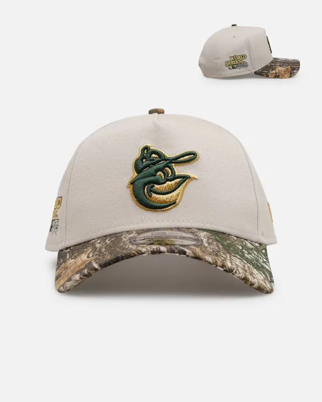 New Era Baltimore Orioles 'Real Tree Stone' 9FORTY A-Frame Snapback Stone sold by Culture Kings
