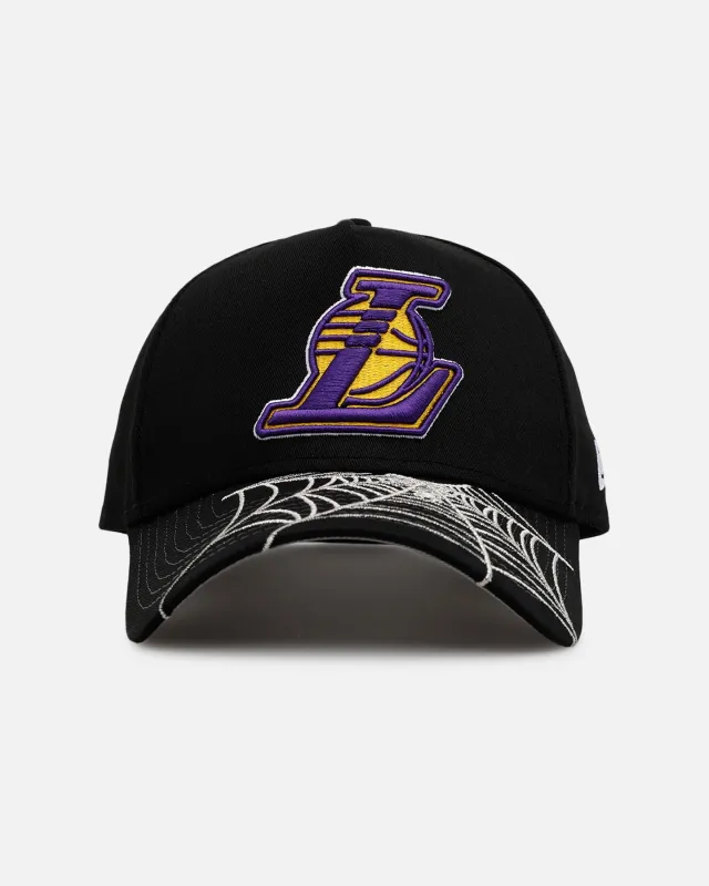 New Era Los Angeles Lakers 'Spider Web Visor' 9FORTY A-Frame Snapback Black sold by Culture Kings