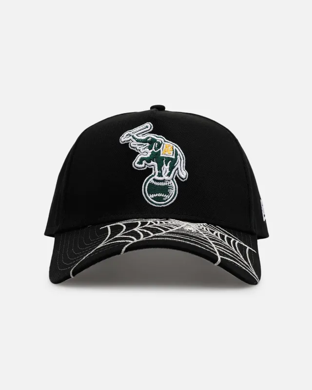 New Era Oakland Athletics 'Spider Web Visor' 9FORTY A-Frame Snapback Black sold by Culture Kings
