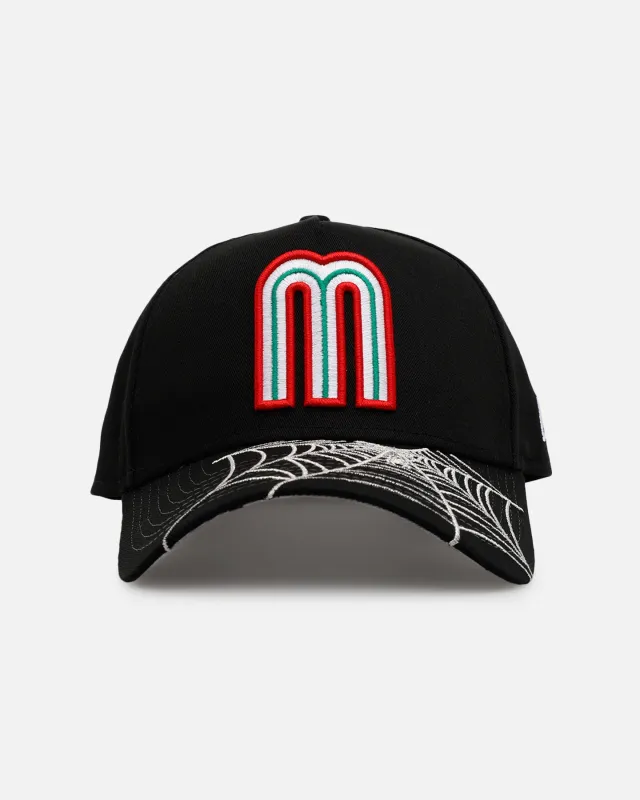New Era Mexico National Baseball Team'Spider Web Visor' 9FORTY A-Frame Snapback Black made by New Era