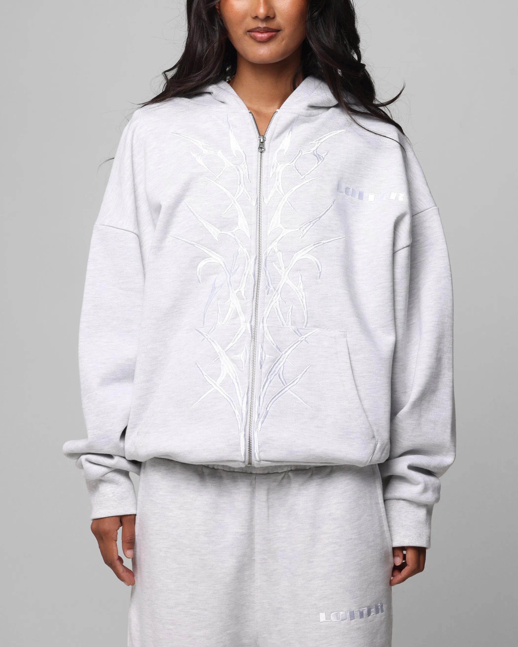 Loiter Blood Born Zip Hoodie Grey Marle sold by Culture Kings product image thumbnail 2