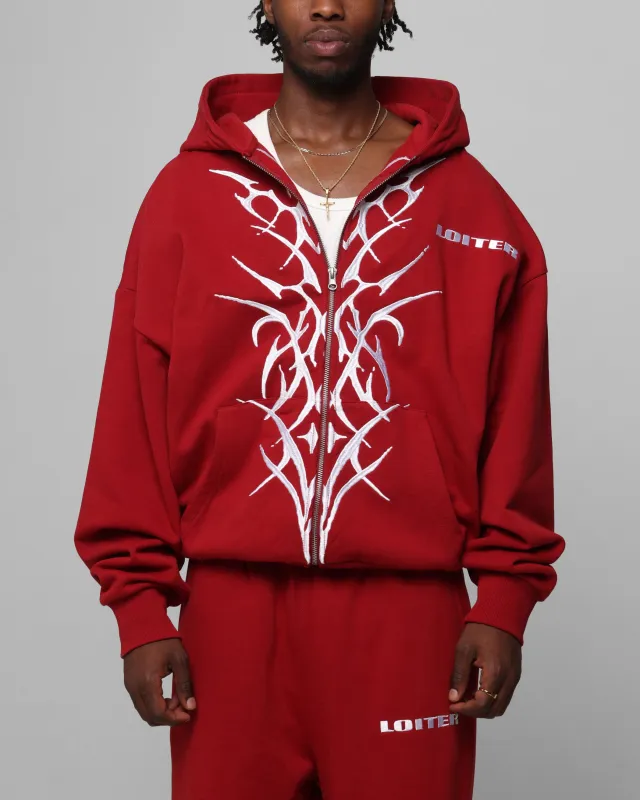 Loiter Blood Born Zip Hoodie Burgandy sold by Culture Kings