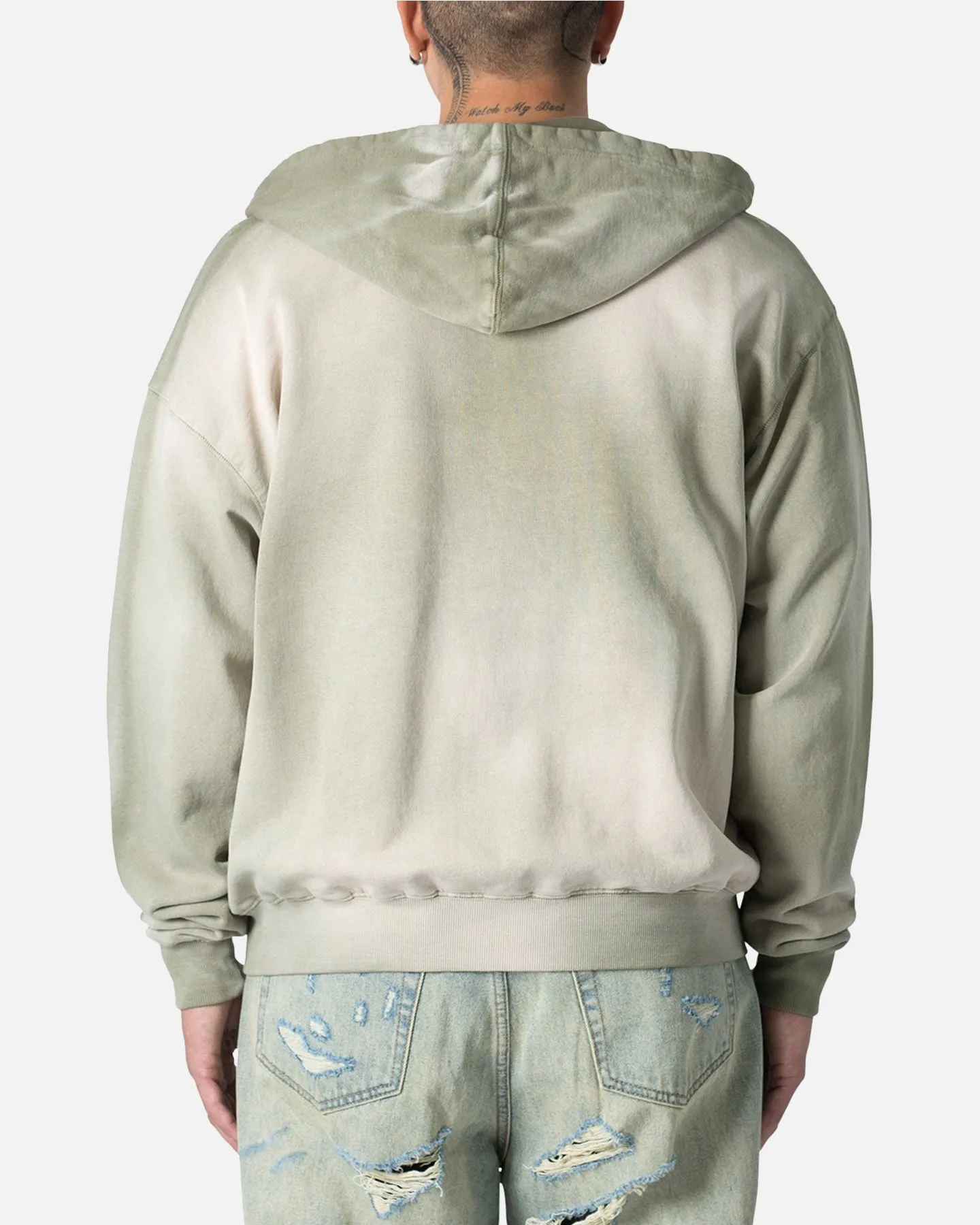MNML Faded Basic Zip Up Hoodie Washed Olive sold by Culture Kings product image thumbnail 4