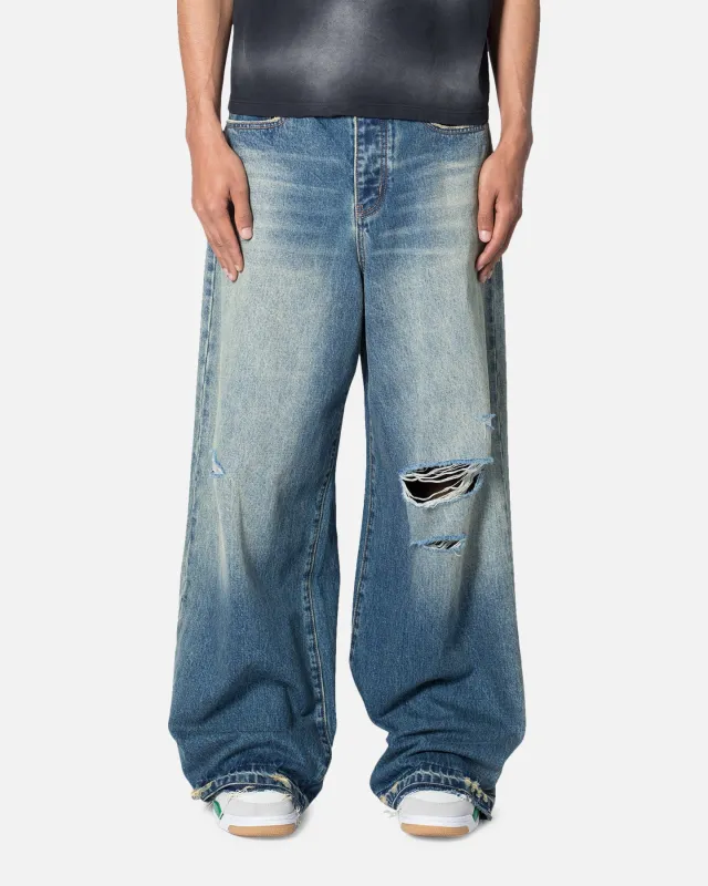 MNML Baggy Rave Denim Jeans Blue sold by Culture Kings