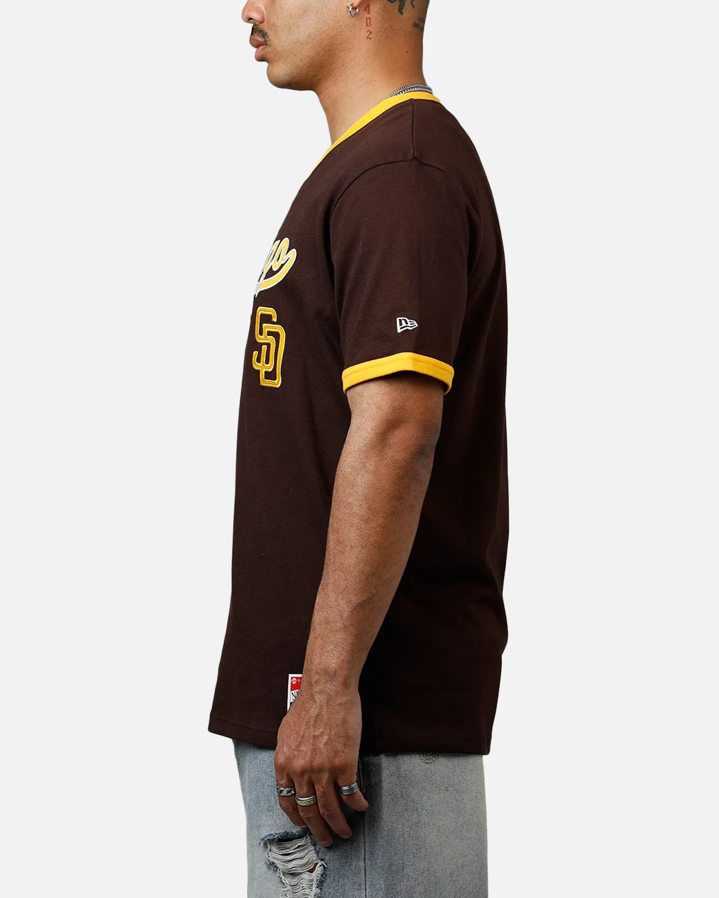New Era San Diego Padres Throwback V-Neck T-Shirt Brown sold by Culture Kings product image thumbnail 5