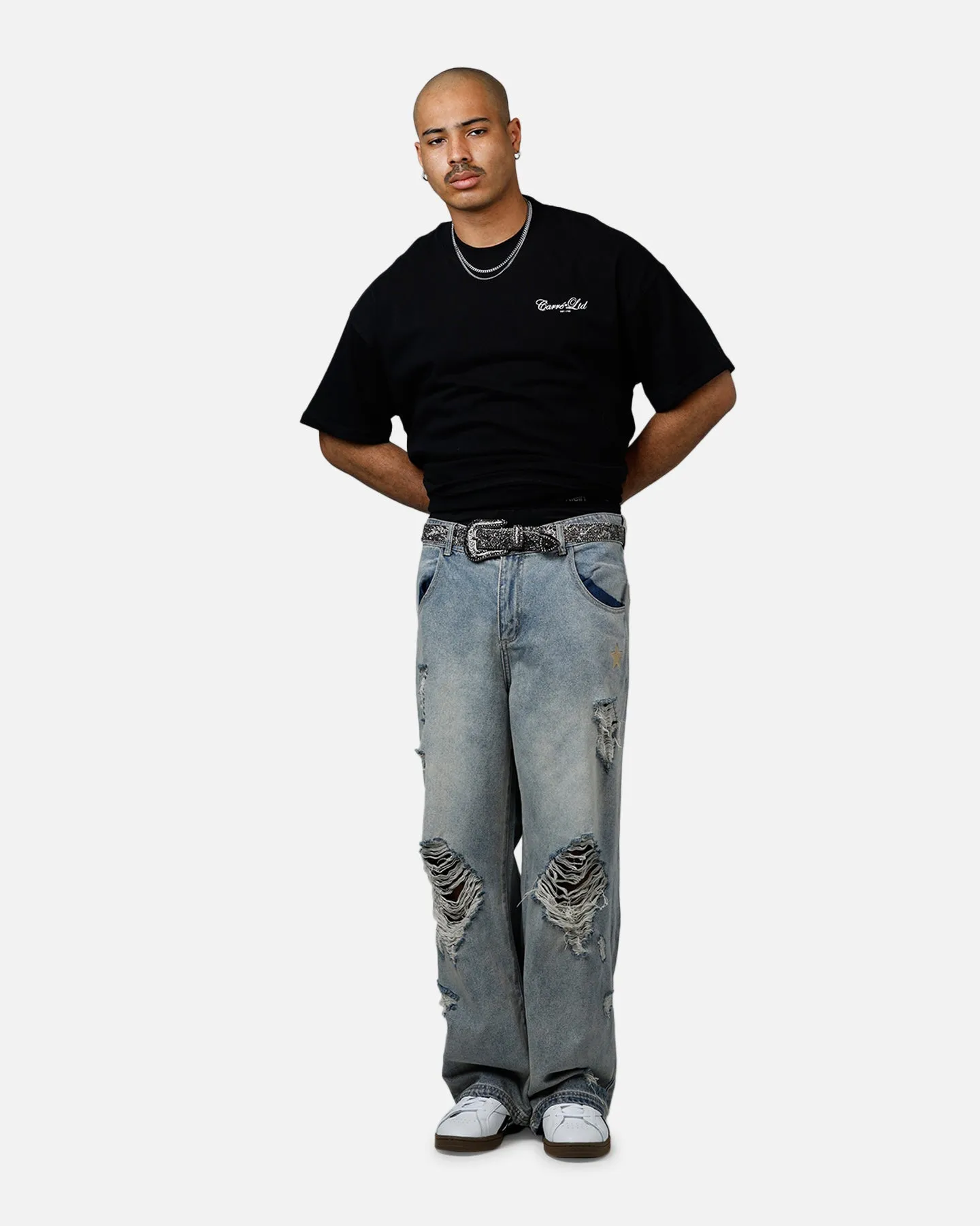 Carre Side Script Oversized T-Shirt Black/White sold by Culture Kings product image thumbnail 3