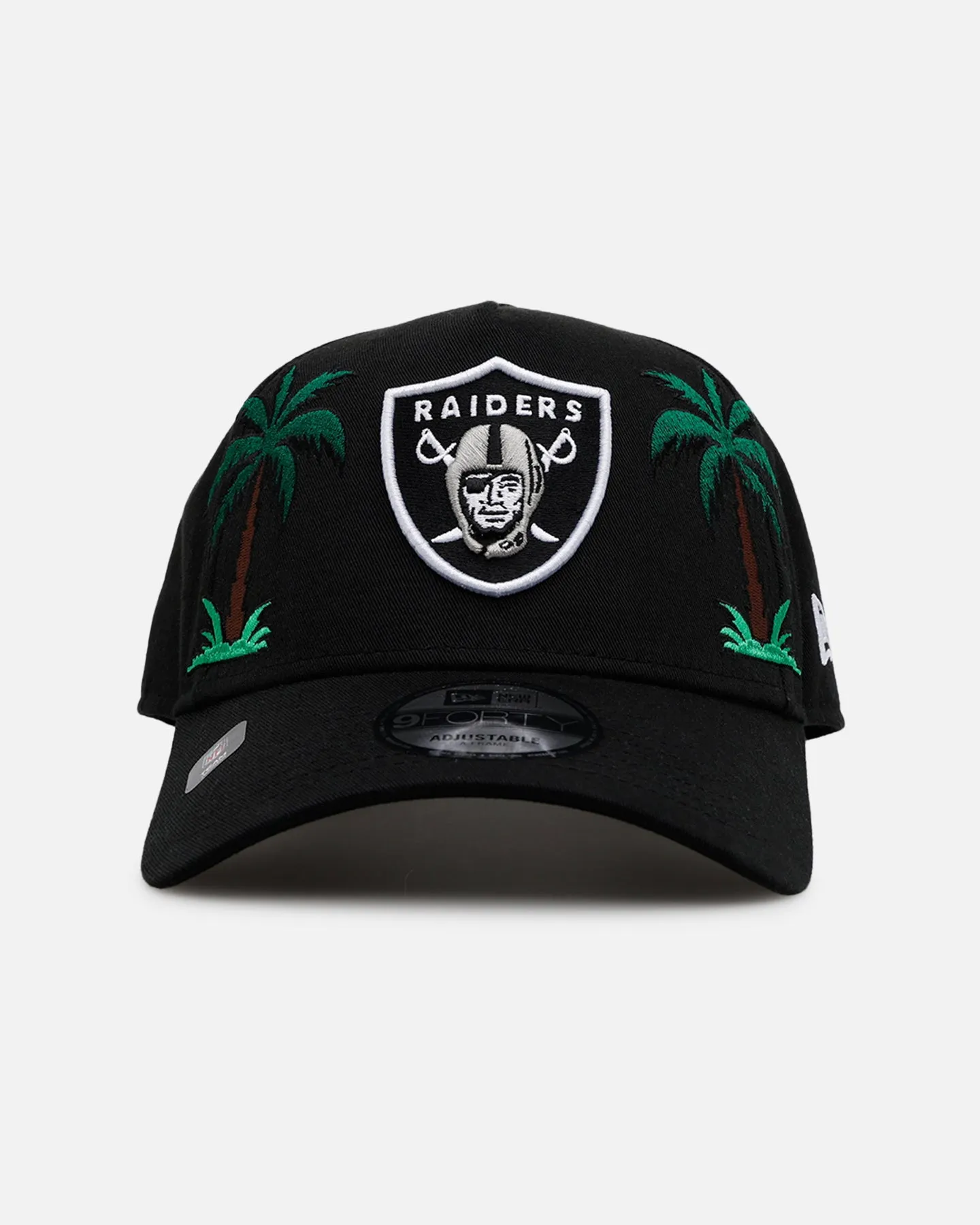 New Era Las Vegas Raiders 'Palm Trees' 9FORTY A-Frame Snapback Official Team Color sold by Culture Kings
