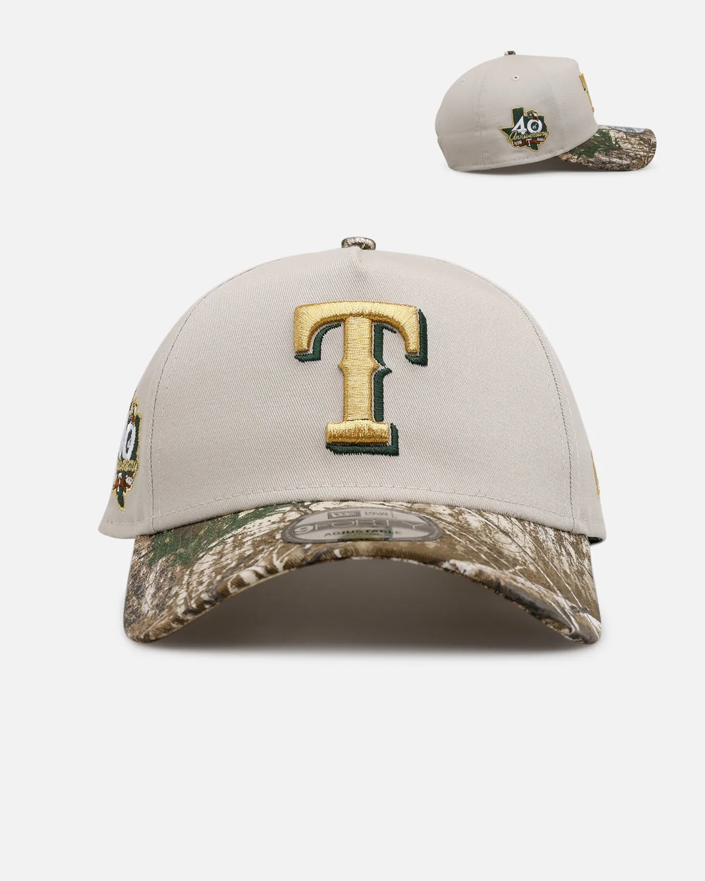 New Era Texas Rangers 'Real Tree Stone' 9FORTY A-Frame Snapback Stone sold by Culture Kings