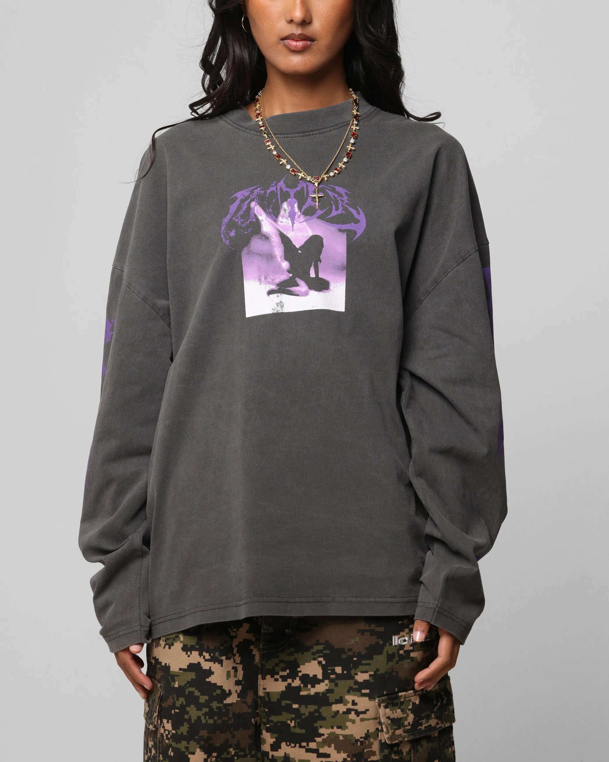 Loiter Angel Number Long Sleeve T-Shirt Charcoal sold by Culture Kings product image thumbnail 2