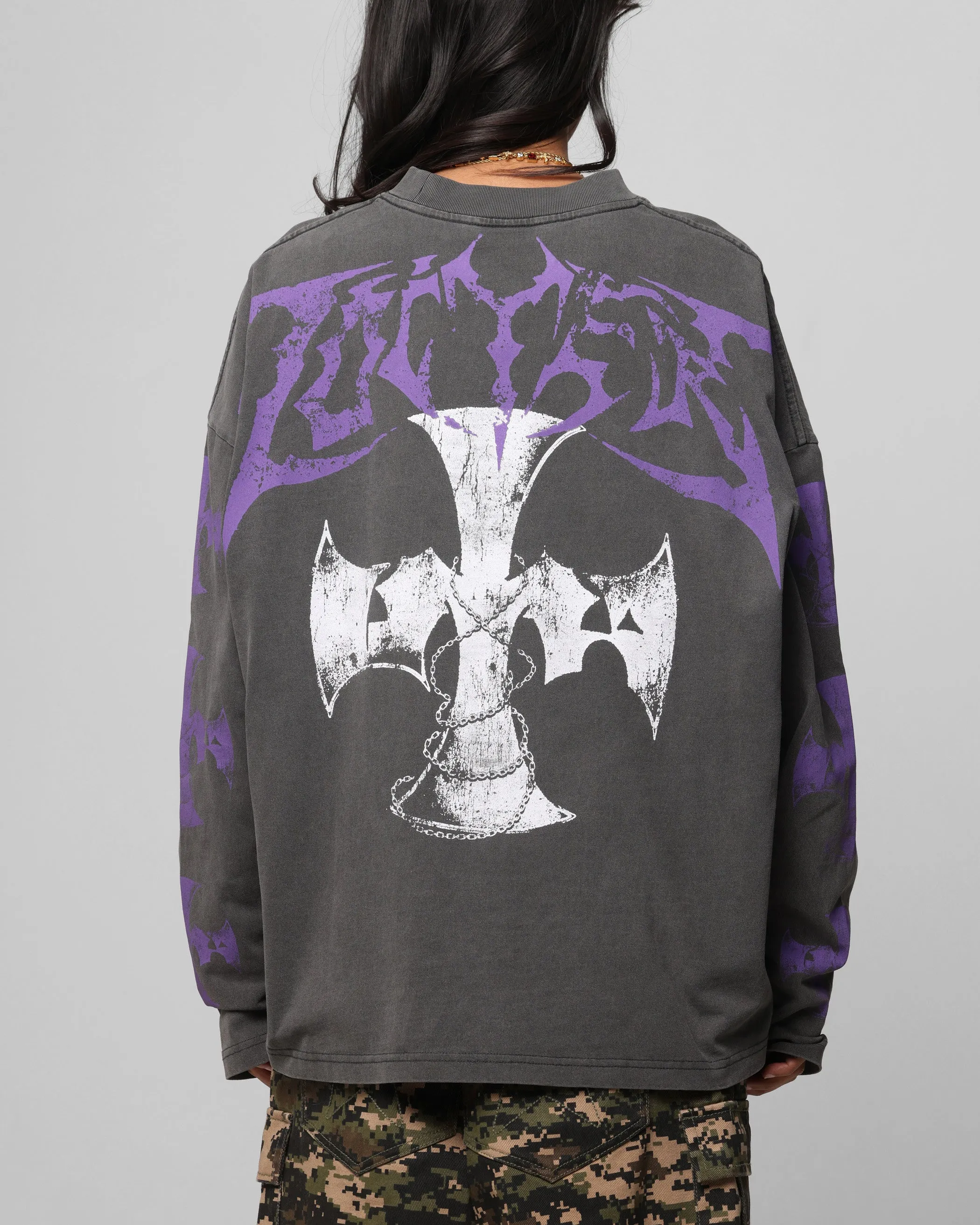 Loiter Angel Number Long Sleeve T-Shirt Charcoal sold by Culture Kings