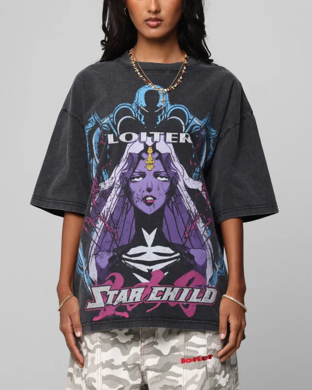 Loiter Midnight Widow Vintage T-Shirt Washed Black sold by Culture Kings