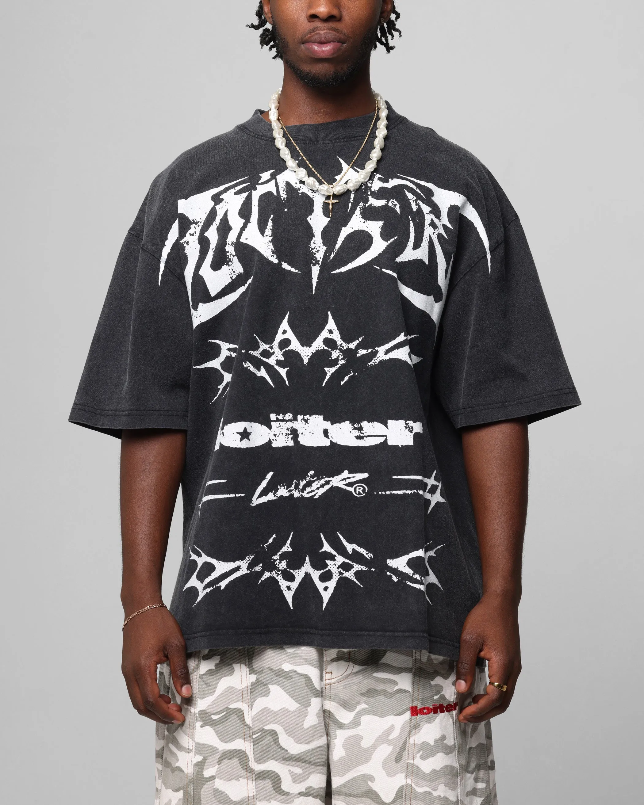 Loiter Metal Stacked Vintage T-Shirt Vintage Black sold by Culture Kings