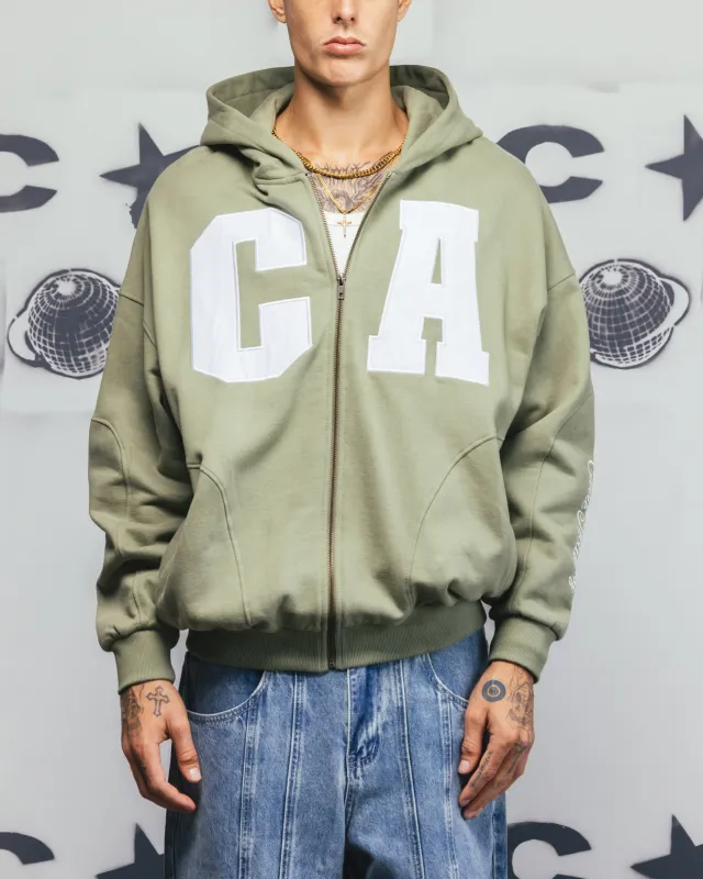 Carre Legacy Panelled Zip Hoodie Green sold by Culture Kings